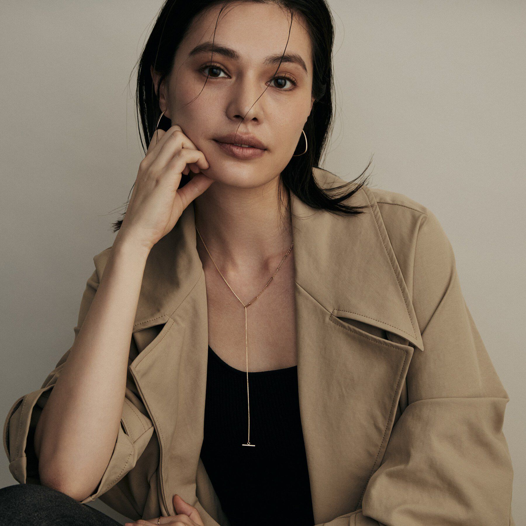 COCOSHNIK「K10スパイクトリプル&times;カットPCマンテル ネックレス」|ネックレス|