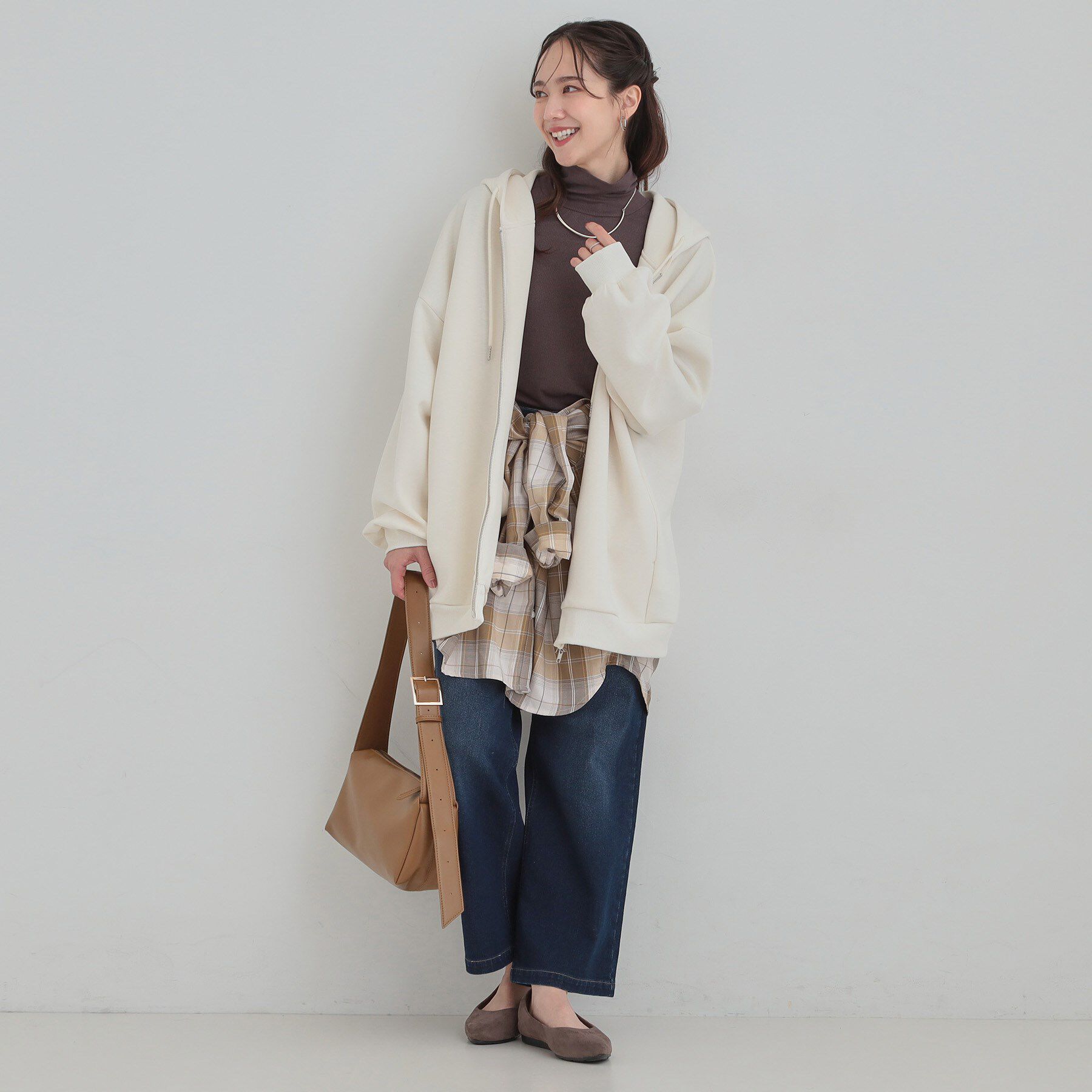 SHOO･LA･RUE「【セットアップ可/なめらかタッチ】ダブルジップでおしゃれ見え オーバーサイズゆるパーカ」|パーカー|