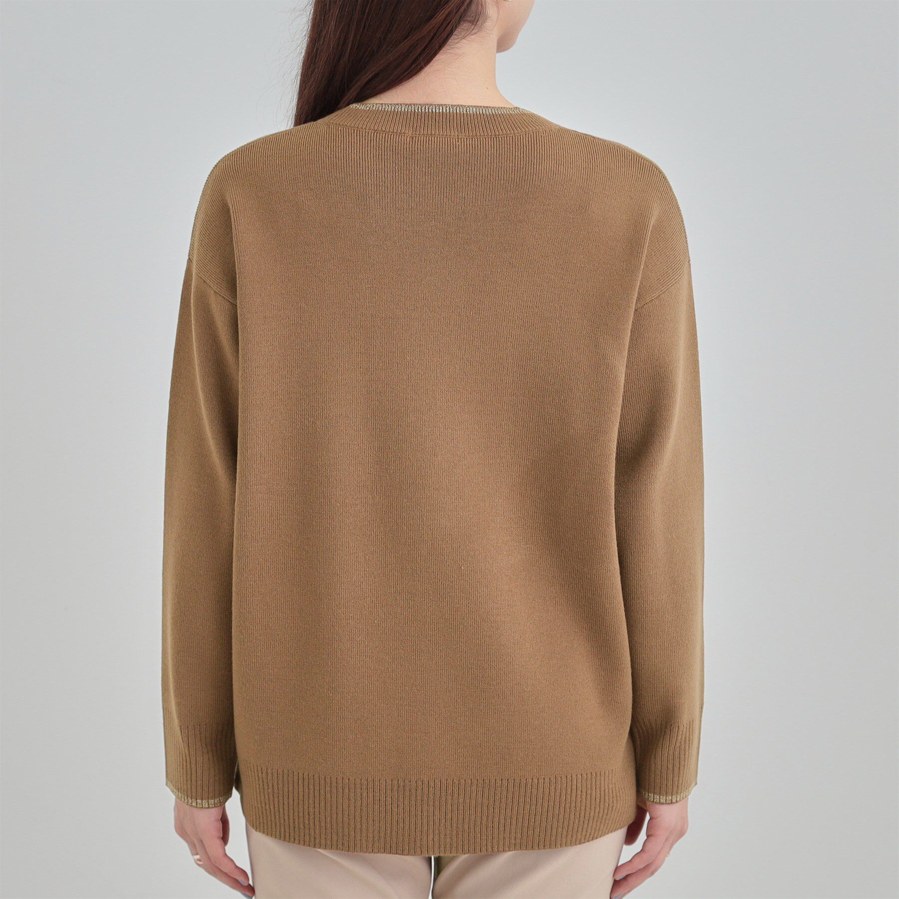 SHOO･LA･RUE「【洗濯機可/セットアップ可/毛玉になりにくい】さりげないラメ使いで差をつける クルーネックニット」|ニット・セーター|