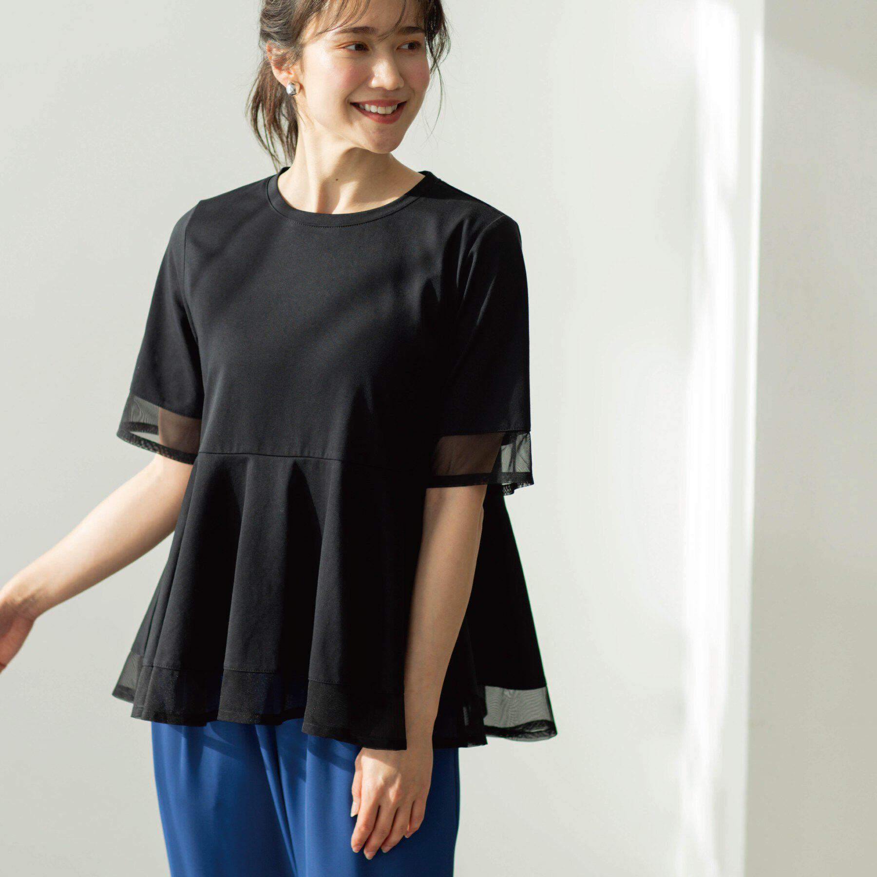 SHOO･LA･RUE「チュールレイヤードペプラムＴシャツ」|Tシャツ・カットソー|