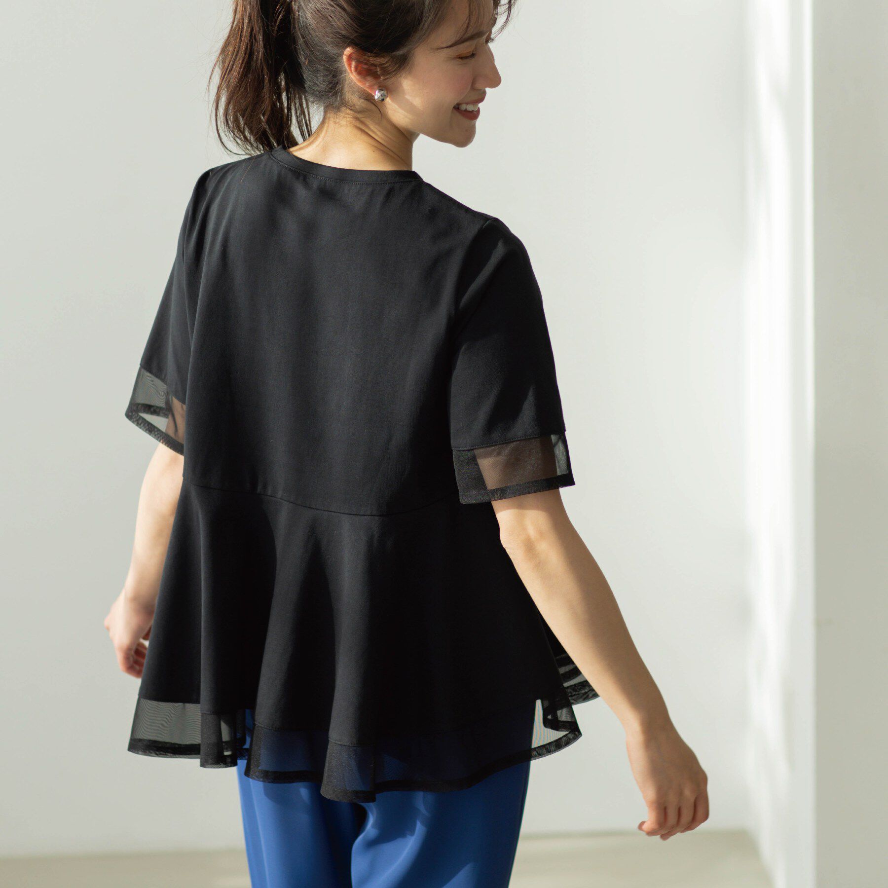 SHOO･LA･RUE「チュールレイヤードペプラムＴシャツ」|Tシャツ・カットソー|