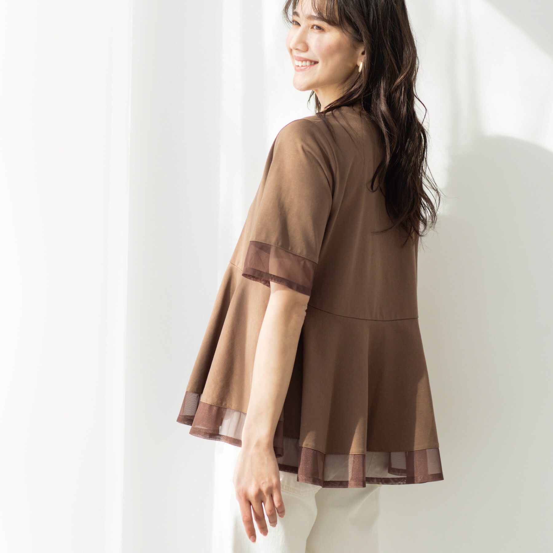 SHOO･LA･RUE「チュールレイヤードペプラムＴシャツ」|Tシャツ・カットソー|