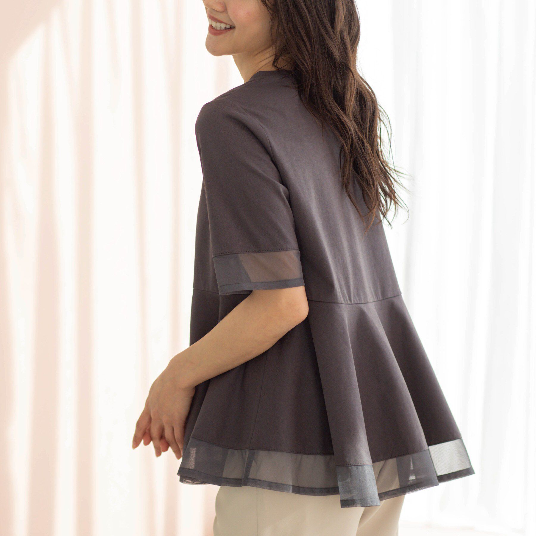 SHOO･LA･RUE「チュールレイヤードペプラムＴシャツ」|Tシャツ・カットソー|