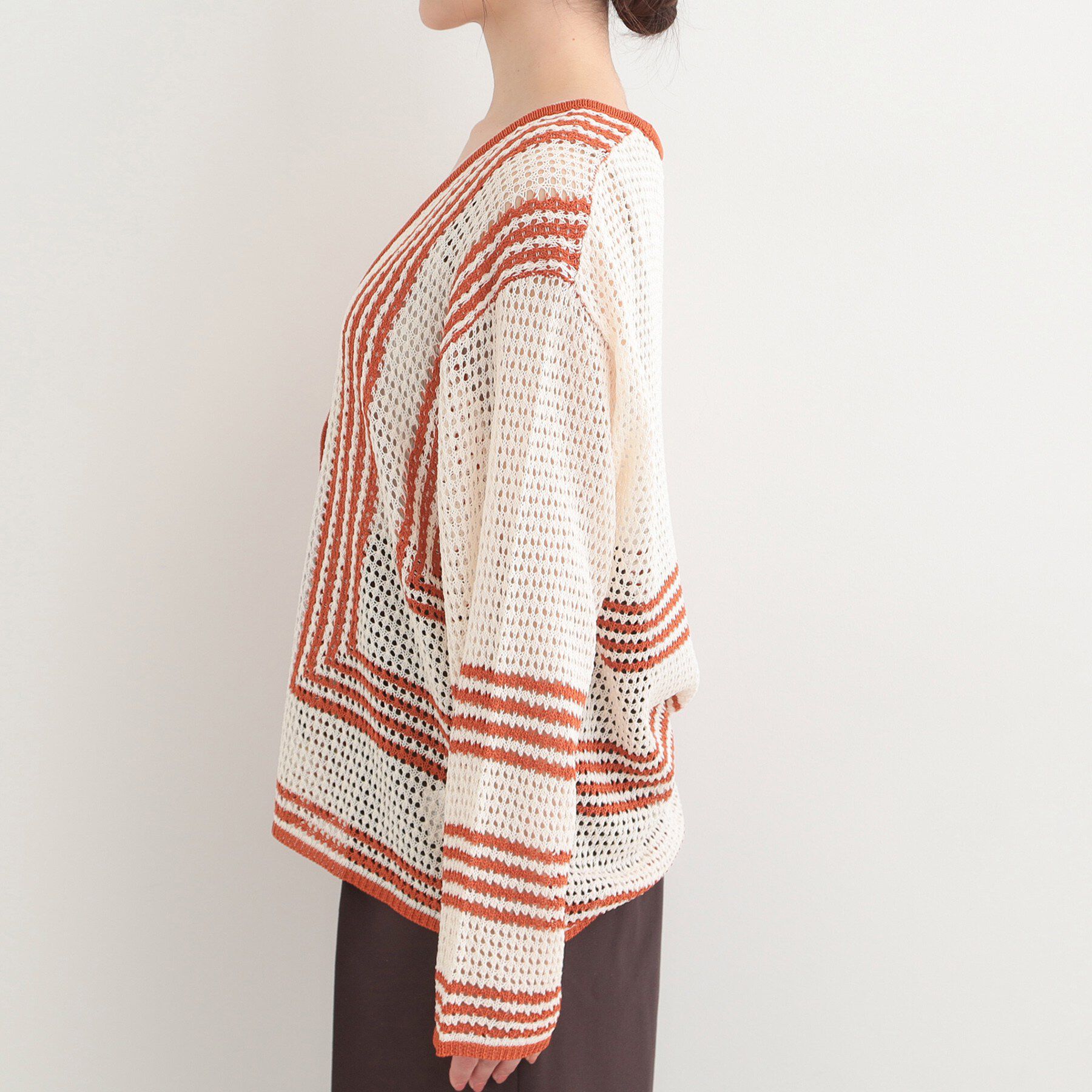 SHOO･LA･RUE「大人カジュアルなコーデに 配色クロシェ編み風カーディガン」|カーディガン|