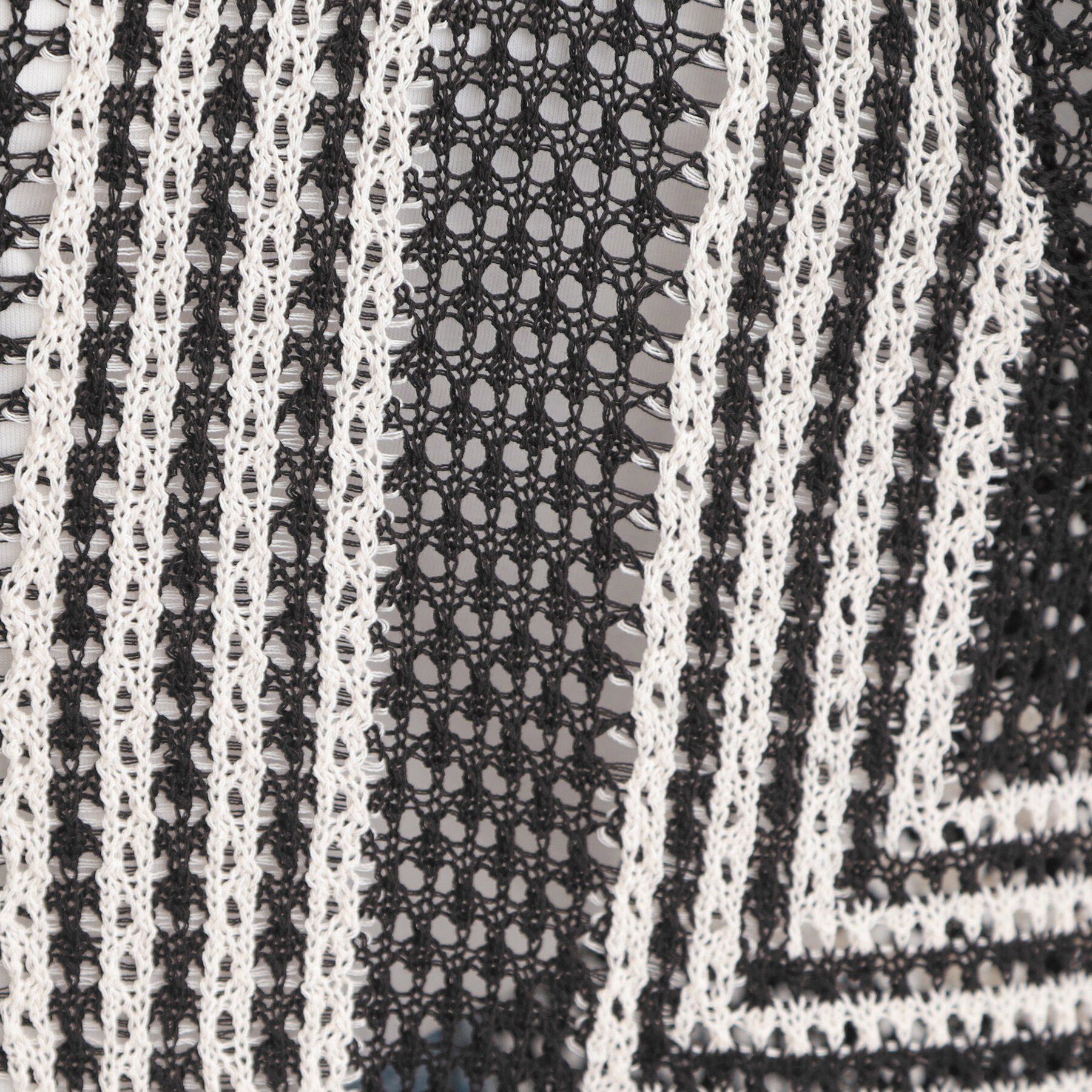 SHOO･LA･RUE「大人カジュアルなコーデに 配色クロシェ編み風カーディガン」|カーディガン|