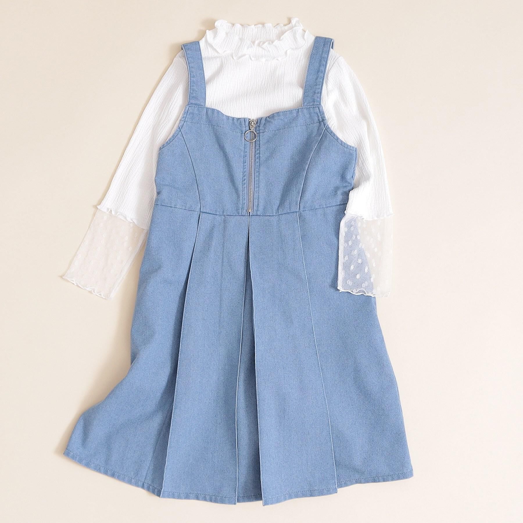 SHOO･LA･RUE「【100-150cm】デニムジップジャンスカ」|ワンピース|