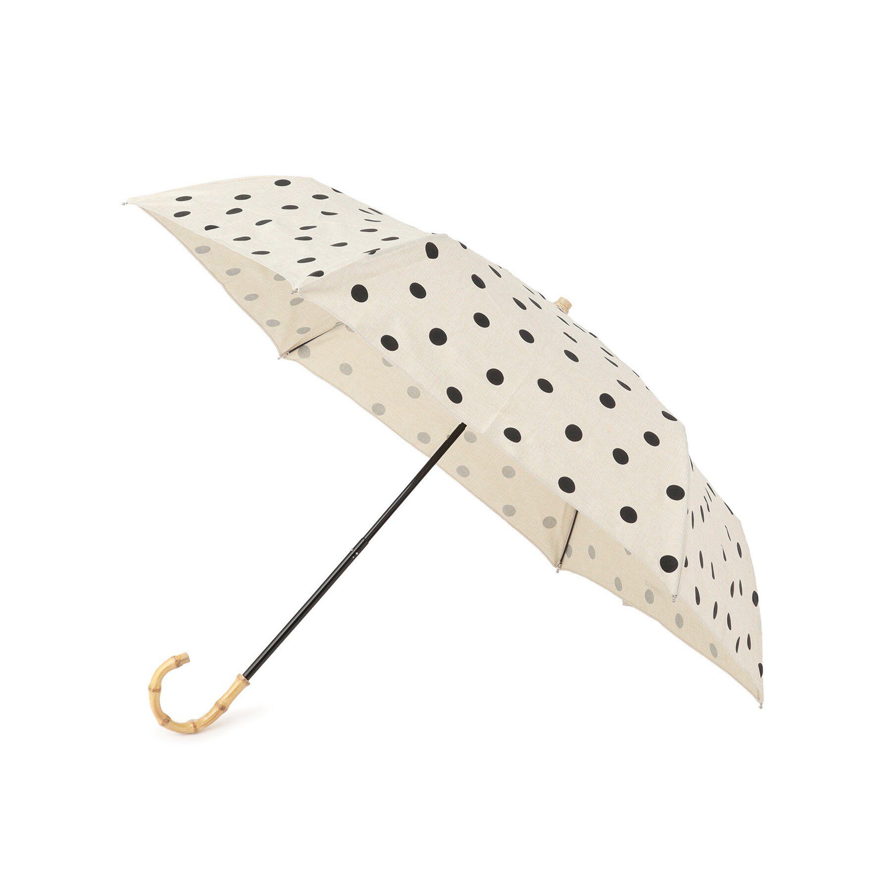 SHOO･LA･RUE「【晴雨兼用】ドット折りたたみ傘【because】」|傘|アイボリー(104)