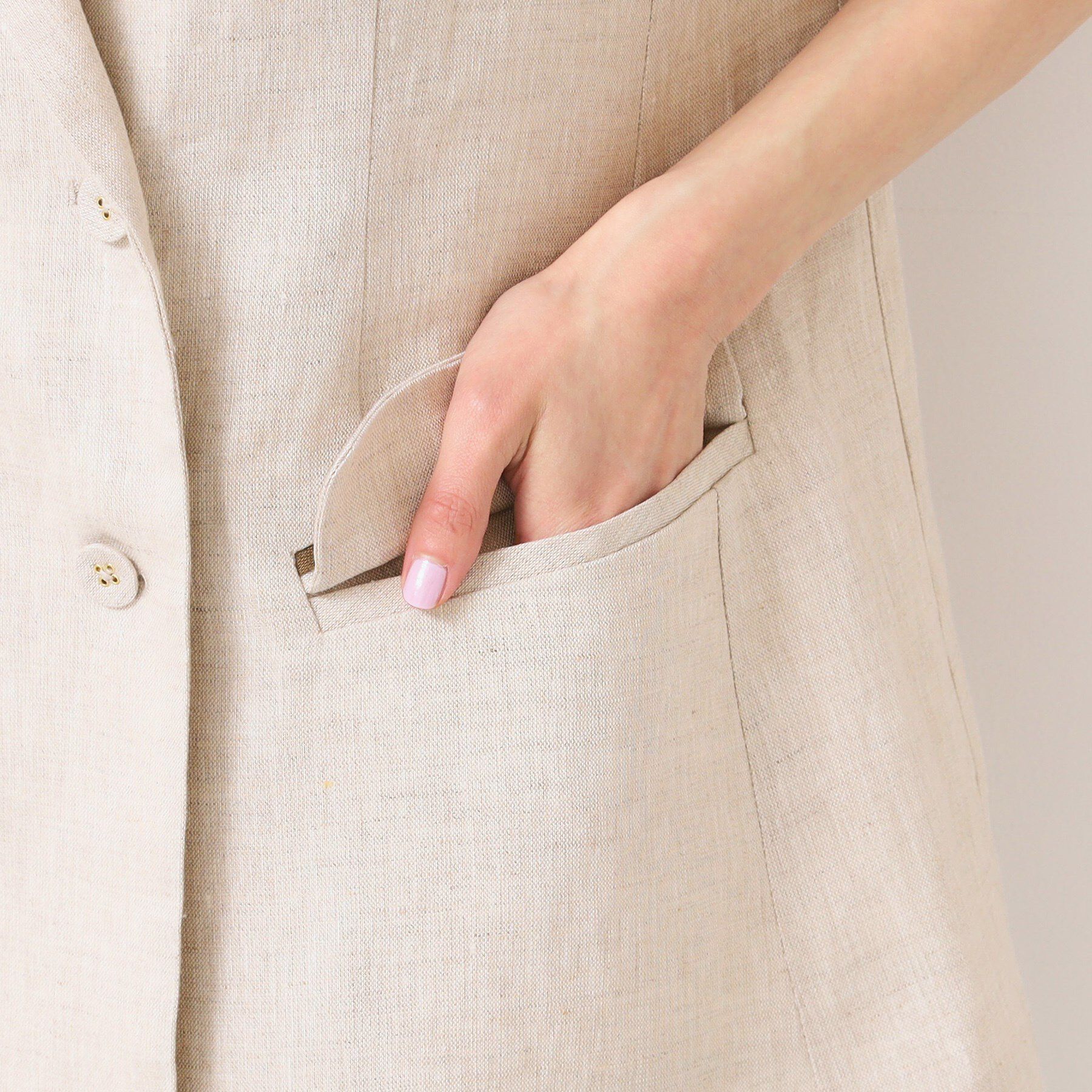 Dessin「【セットアップ可能・洗える】リネンスリーブレスジャケット」|ベスト・ジレ|