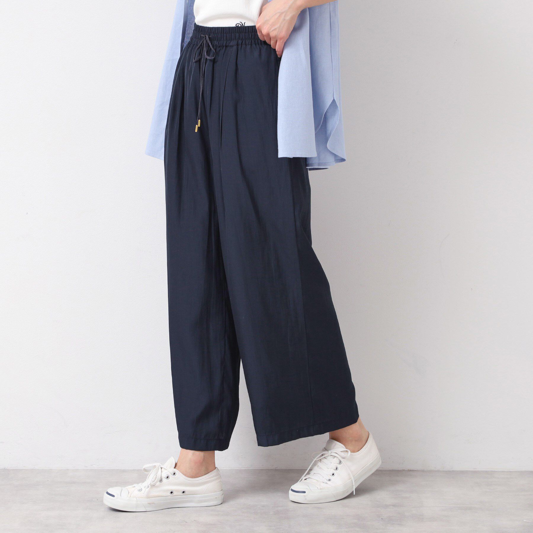 Dessin「【ウエストゴム・洗える】サテンワイドパンツ」|その他|