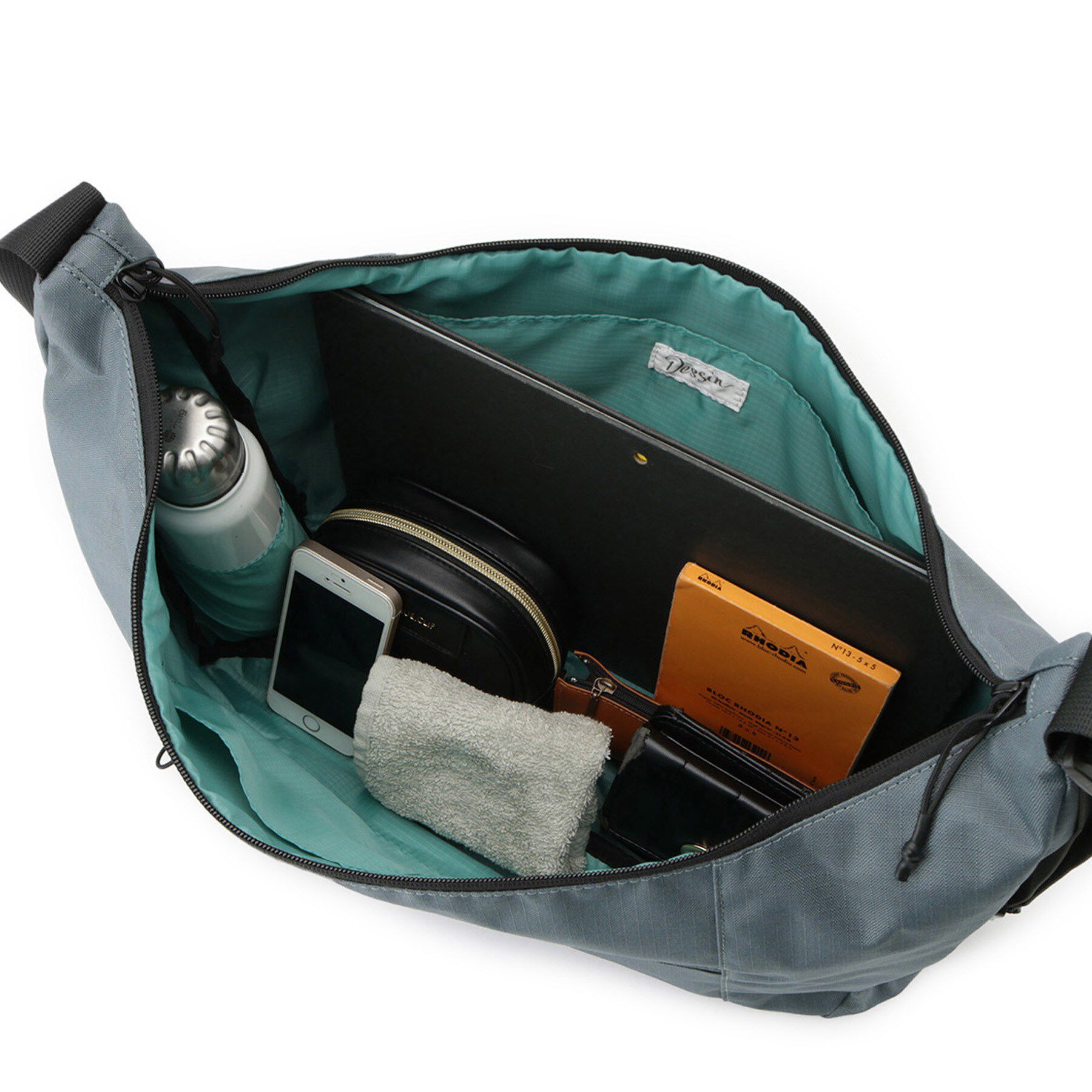 Dessin「【ユニセックス/A4収納可/多ポケット】リップストップハーフムーンショルダーバッグ」|ショルダー・メッセンジャー|