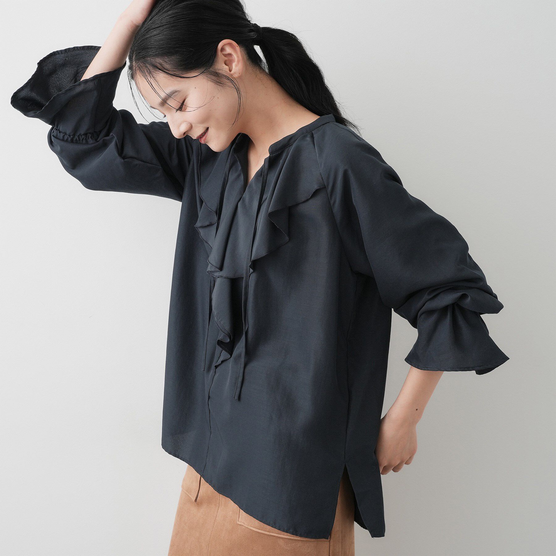 Dessin「【洗える】フィブリルフリルブラウス」|シャツ・ブラウス|