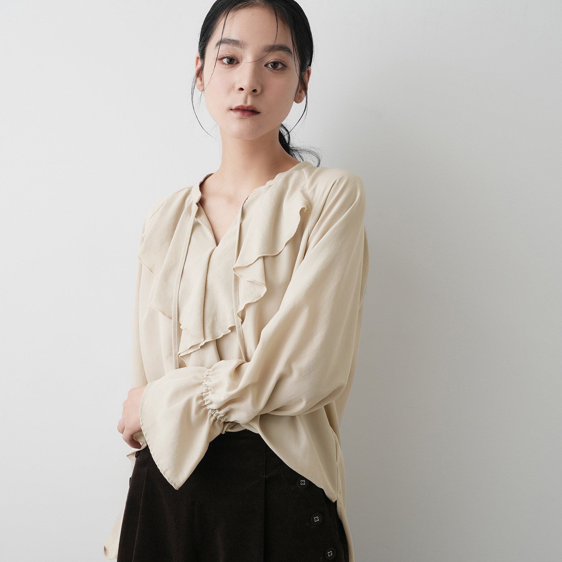 Dessin「【洗える】フィブリルフリルブラウス」|シャツ・ブラウス|