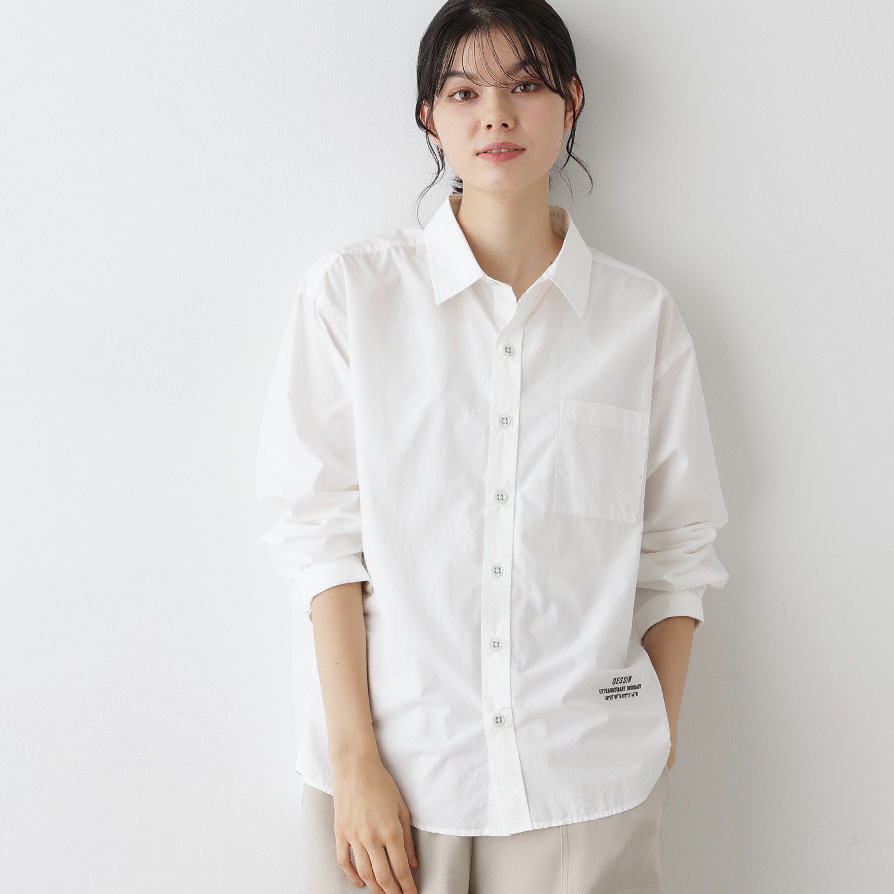 Dessin「【ユニセックス/洗える】コットンブロードシャツ」|シャツ・ブラウス|