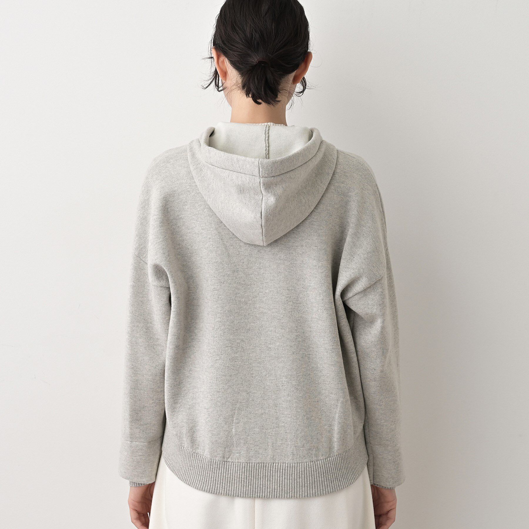 Dessin「【洗える】コットンカシミヤブレンドフードジップカーディガン」|パーカー|