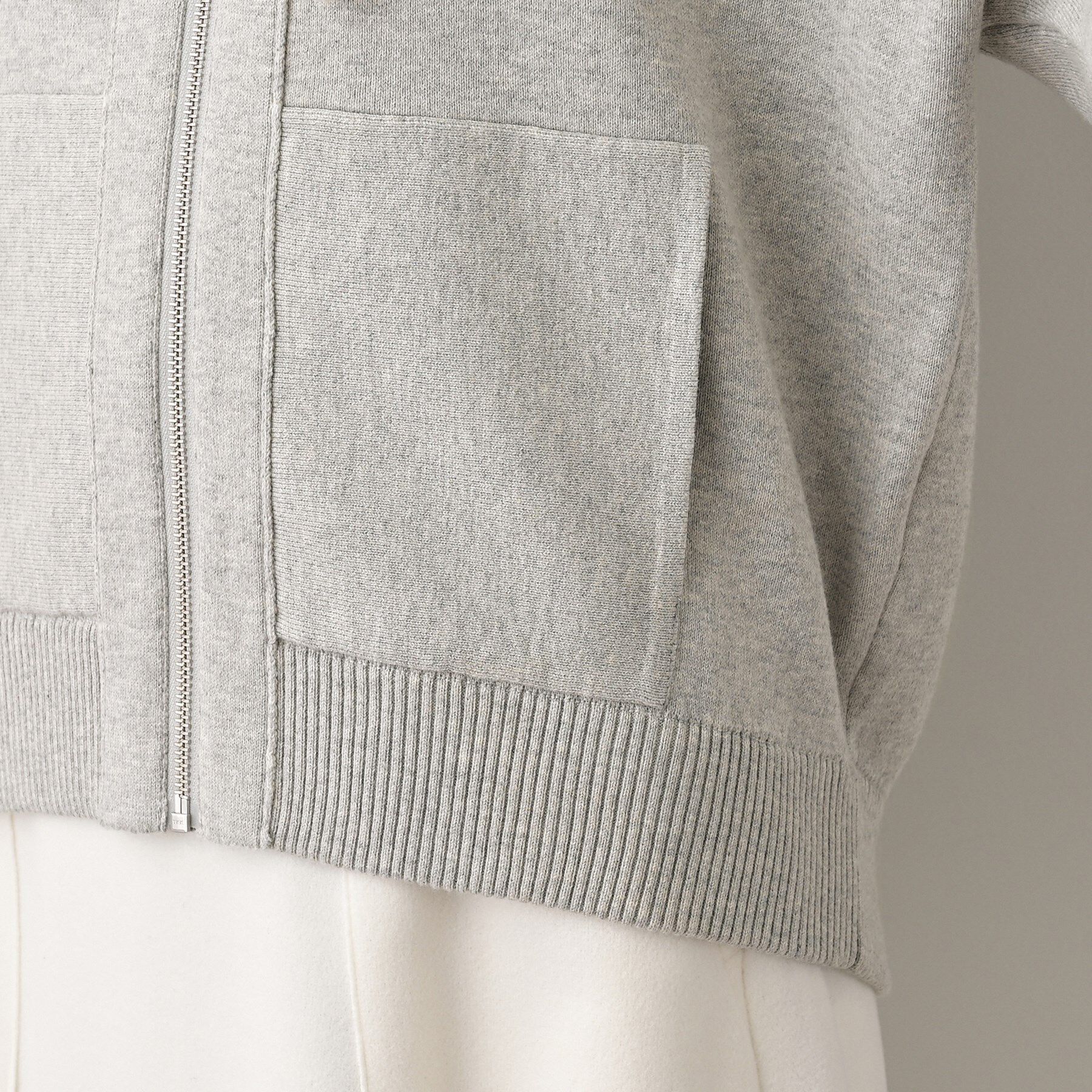 Dessin「【洗える】コットンカシミヤブレンドフードジップカーディガン」|パーカー|