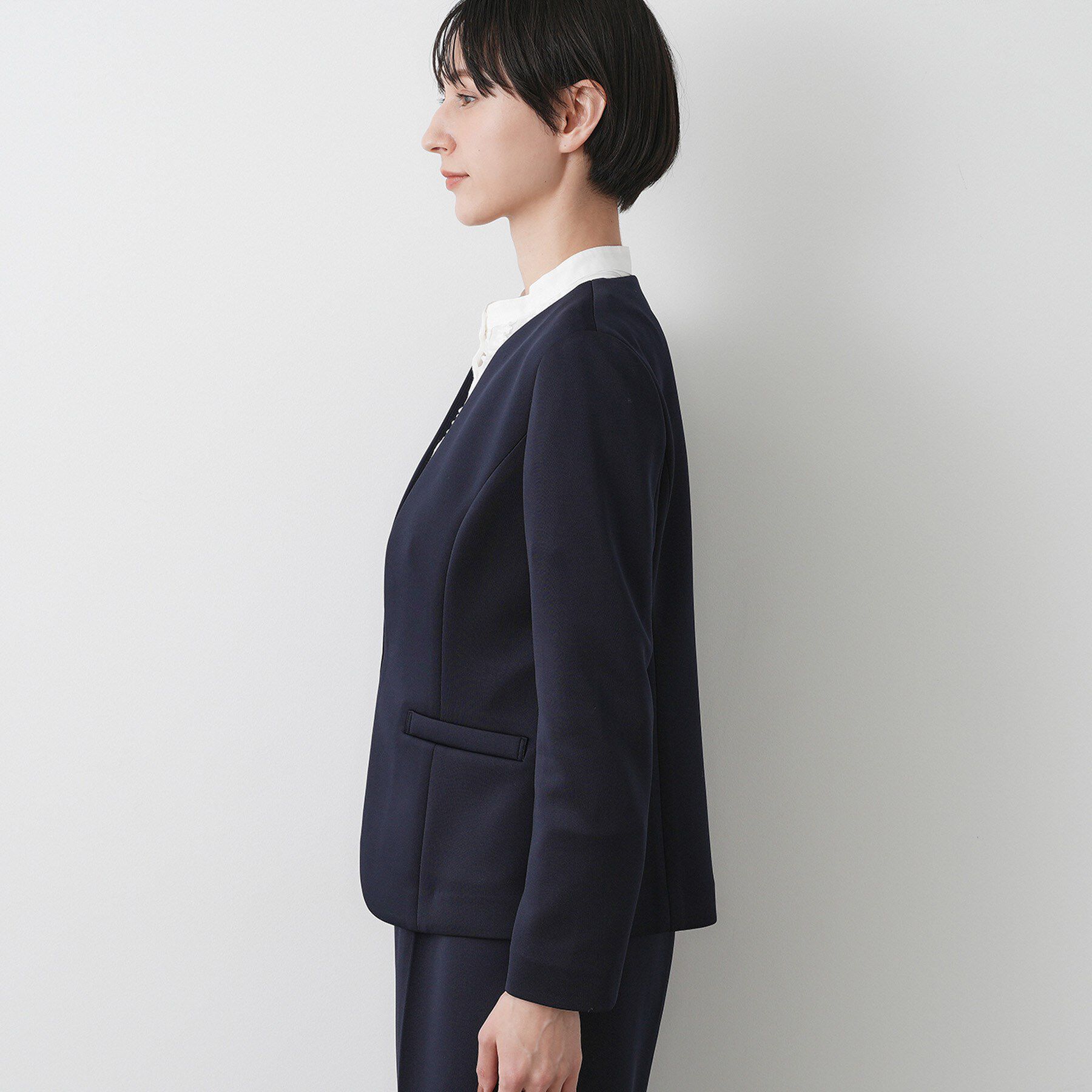 Dessin「【通勤/セットアップ可能】ソフトボンディングジャケット」|ノーカラージャケット|