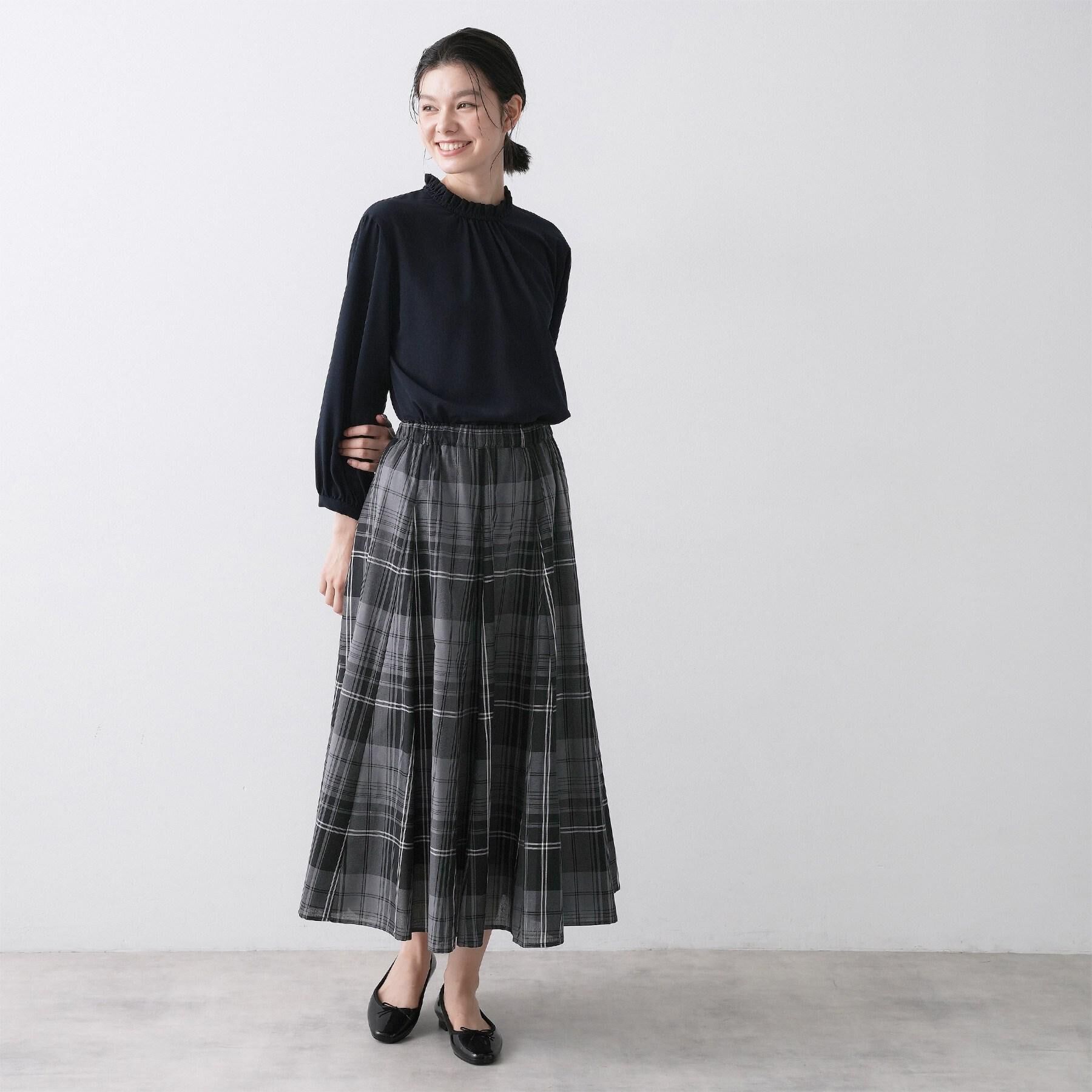 Dessin「【洗える】フリルネックジョーゼットブラウス」|シャツ・ブラウス|