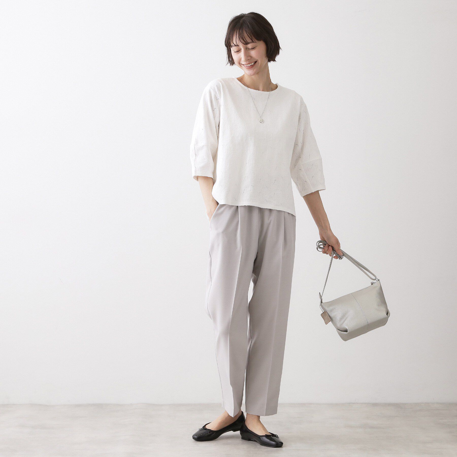 Dessin「【洗える】七分袖レースカットソー」|Tシャツ・カットソー|