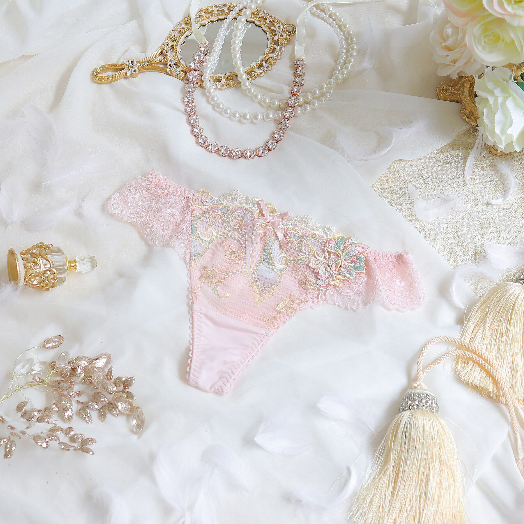 Risa Magli「シトリン Tバックショーツ」|インナー|ピンク(071)