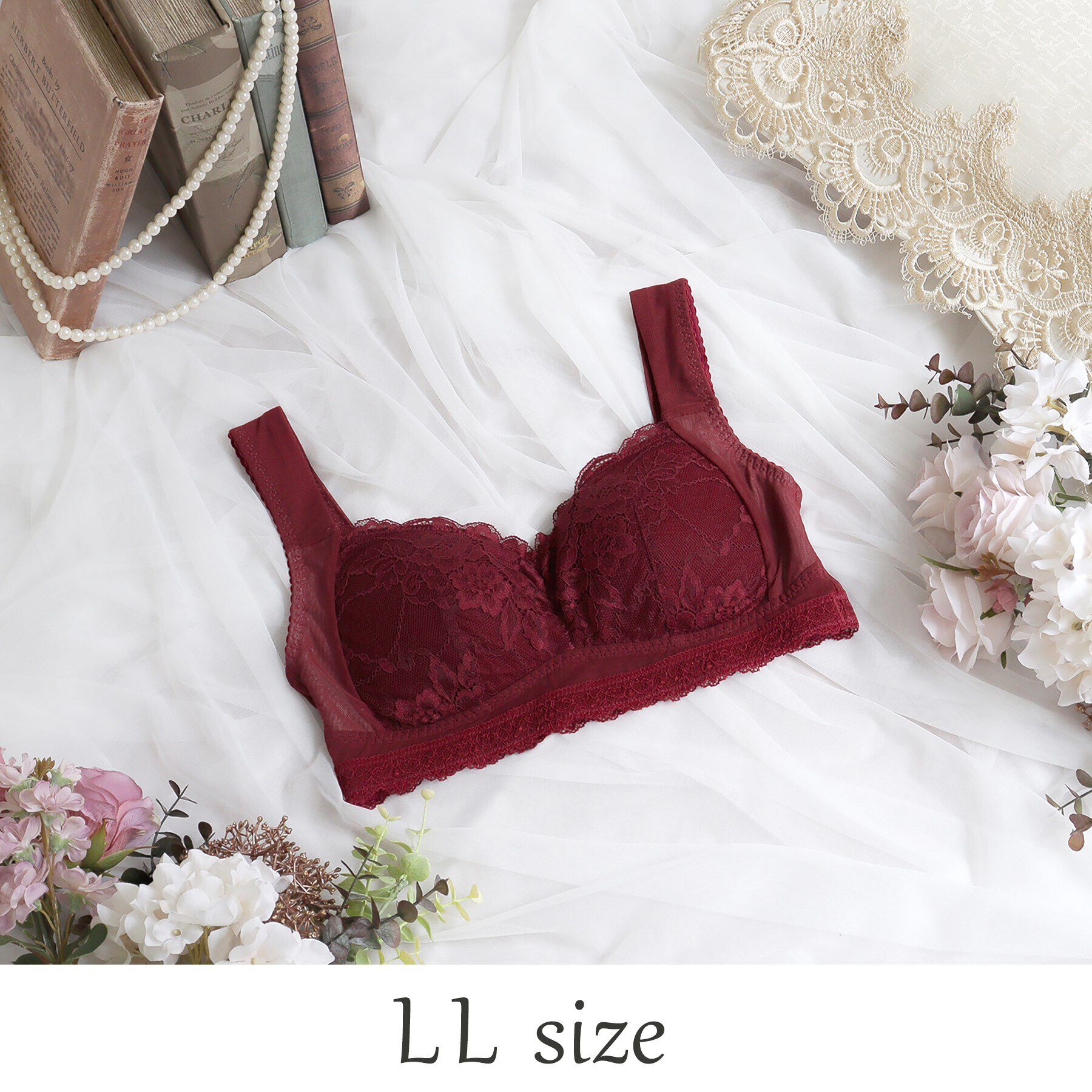 Risa Magli「ノーラ おやすみブラ（LL）」|インナー|ボルドー(064)