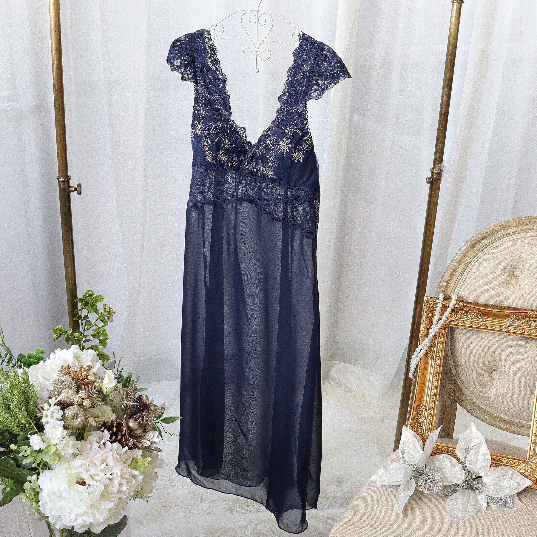 Risa Magli「カロリーネ ドレス」|キャミソール|ネイビー(094)