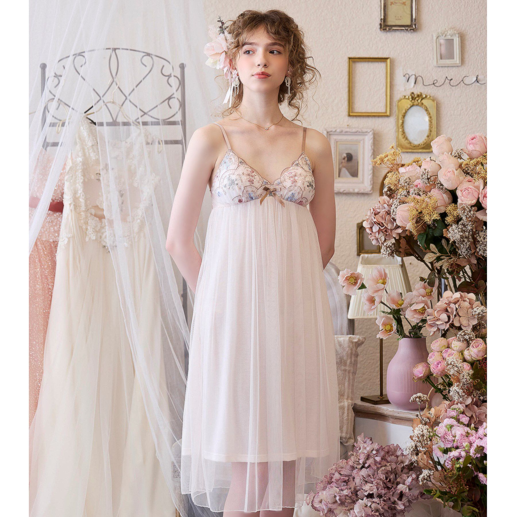 Risa Magli「フェリーチェ カップ付マキシワンピース」|インナー|