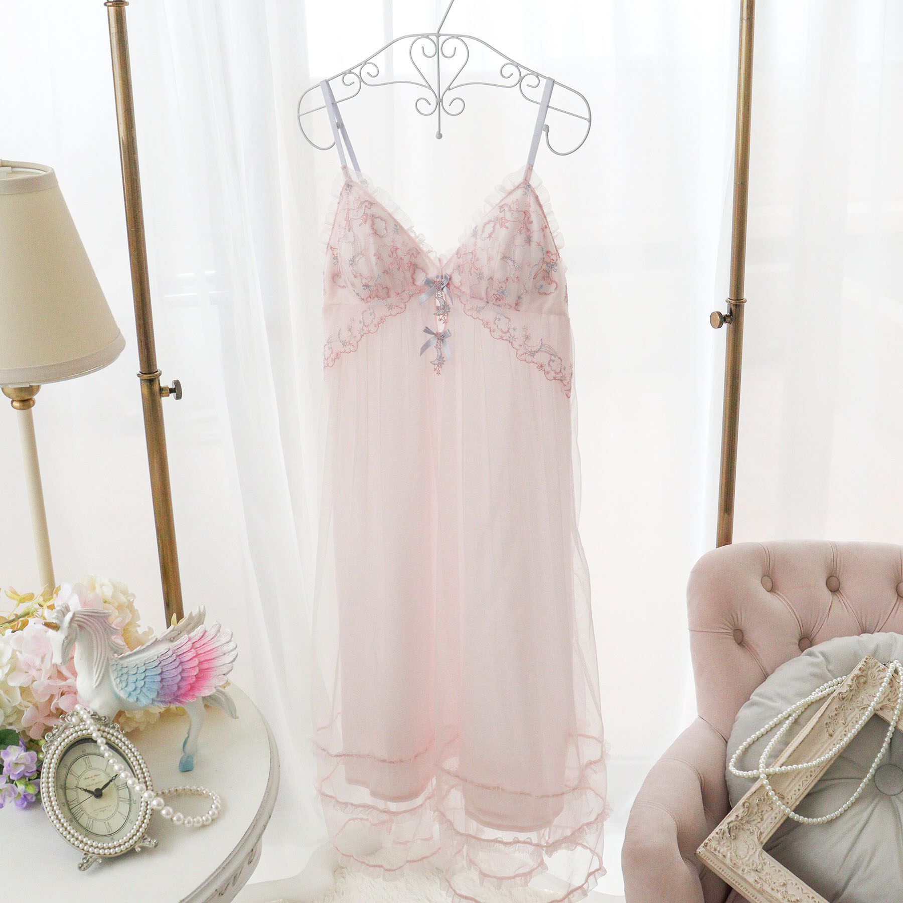 Risa Magli「アントーニア カップ付マキシワンピース」|インナー|ピンク(071)