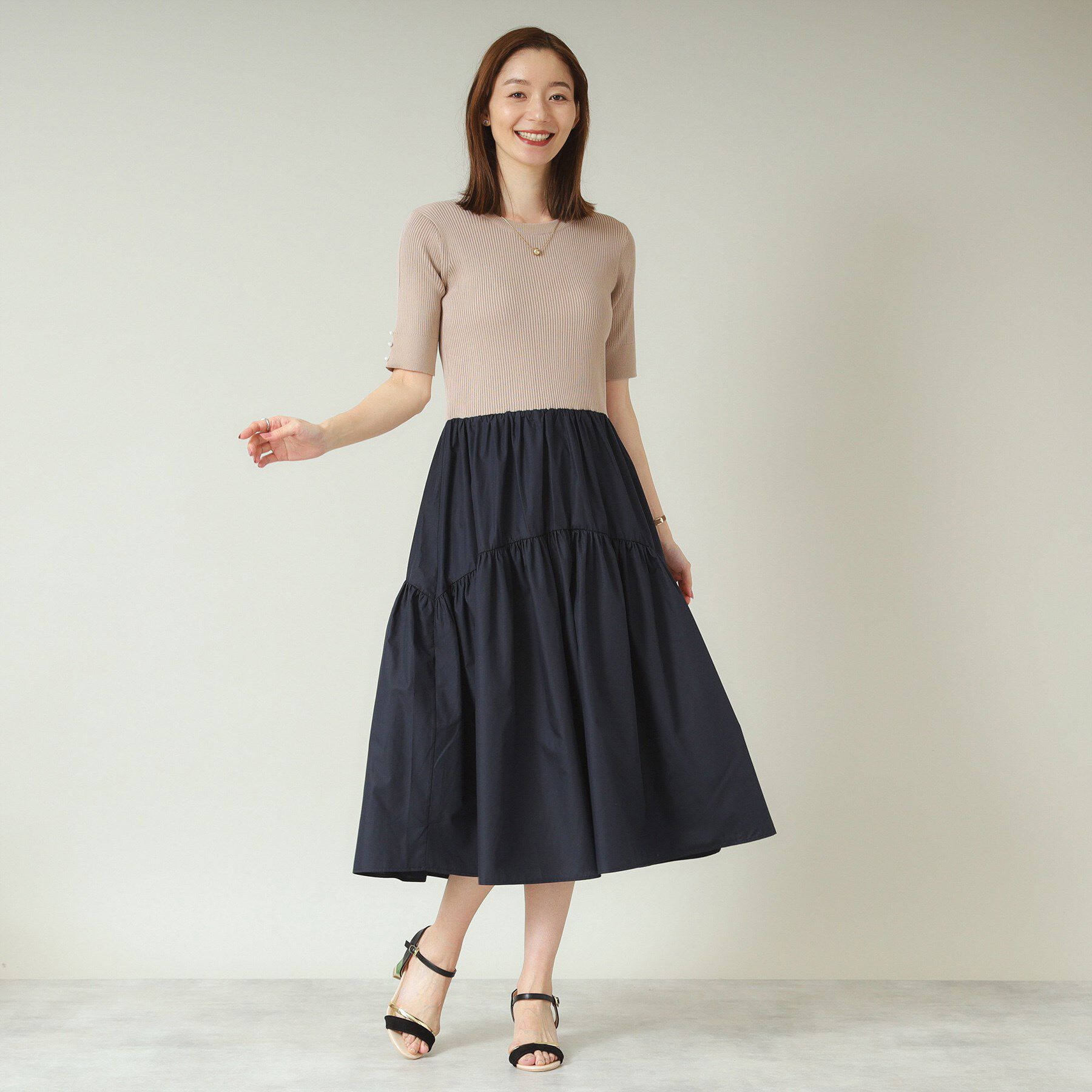 ITS&rsquo;DEMO「【手洗い可】ニットドッキングワンピース」|ワンピース|