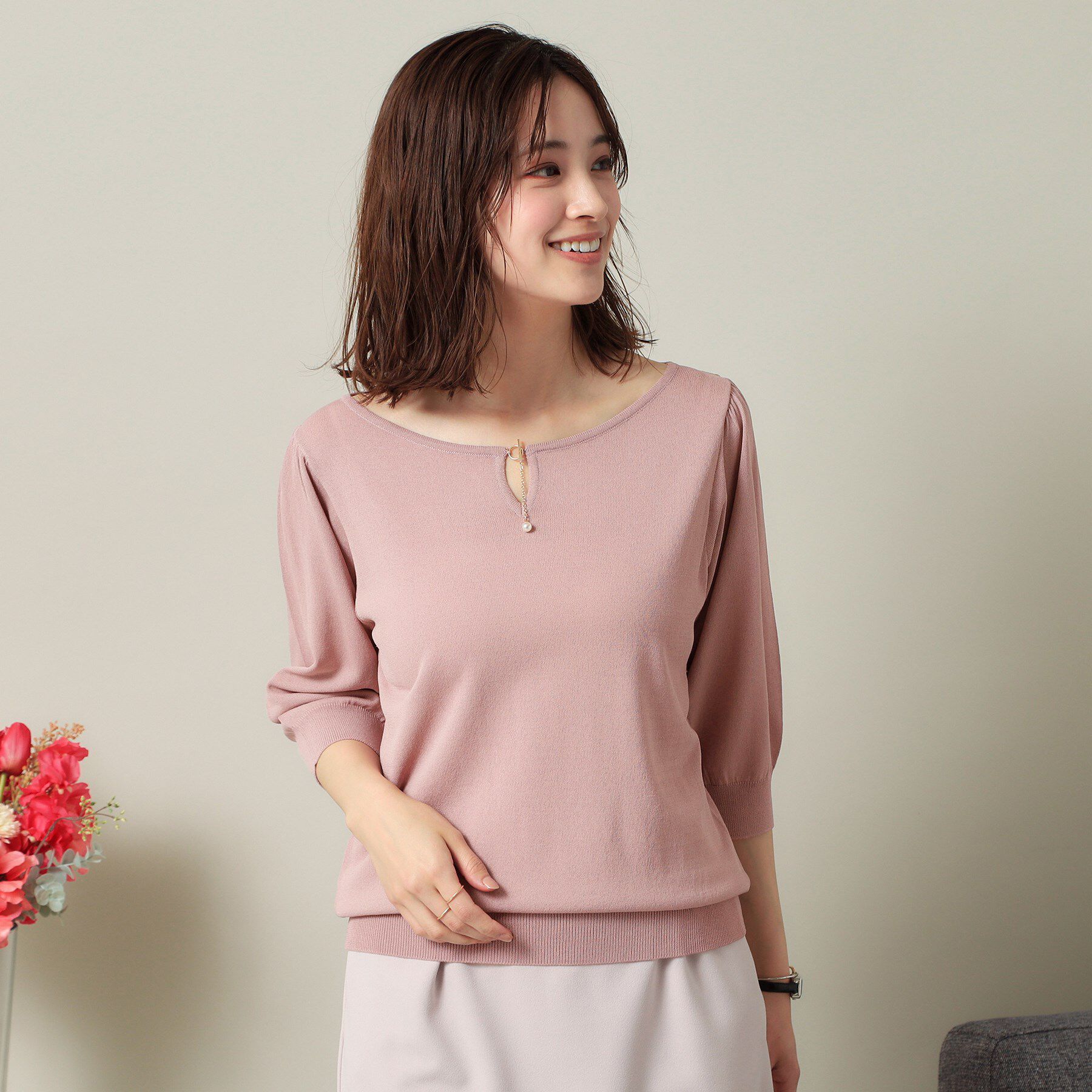 ITS&rsquo;DEMO「【UVケア／接触冷感／アンチピリング／洗濯機OK】キーネックニット」|ニット・セーター|