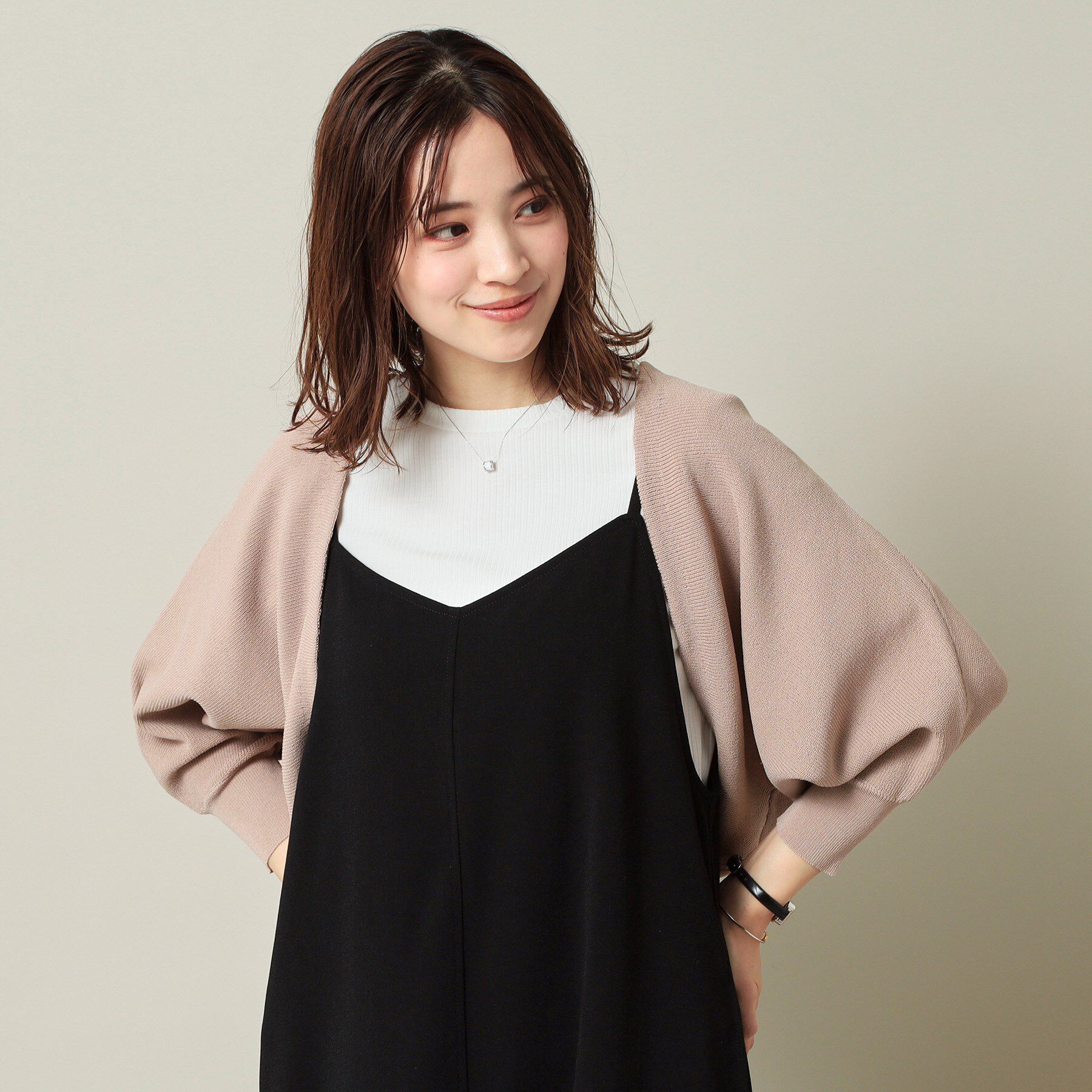 ITS&rsquo;DEMO「【UVケア／アンチピリング／手洗い可】ニットボレロ」|カーディガン|ライトベージュ(05