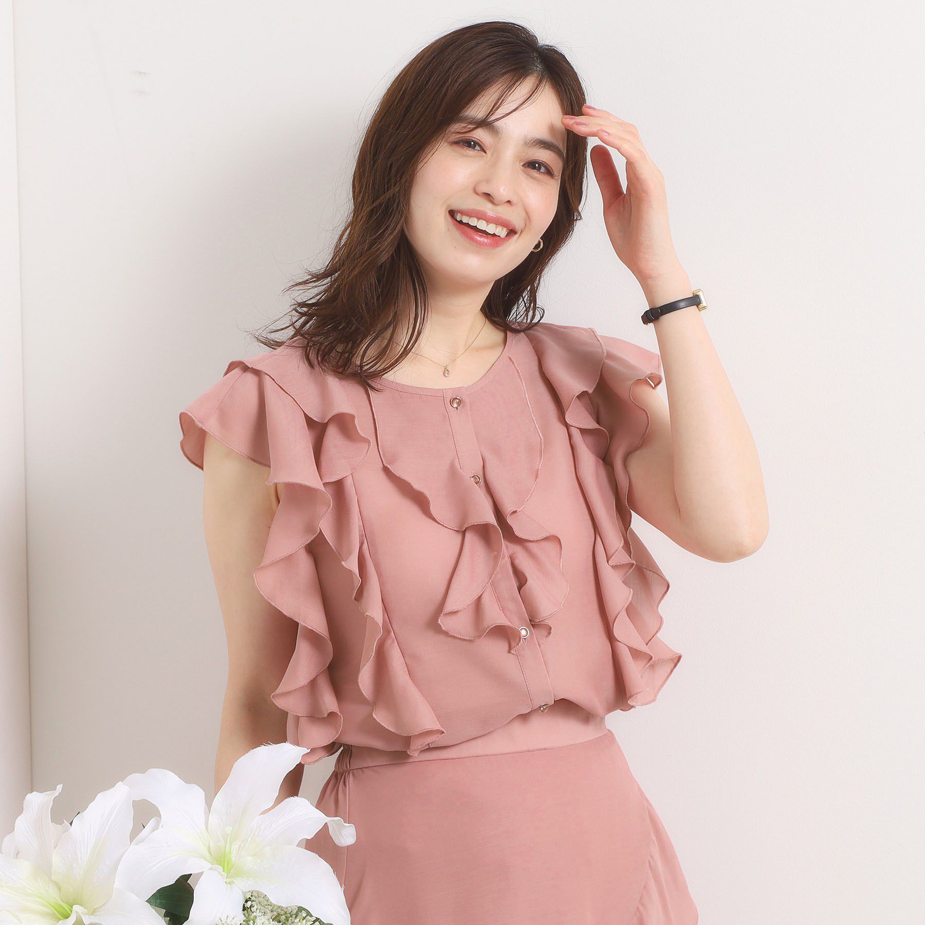 ITS&rsquo;DEMO「【手洗い可／セットアップ可】シアーフリルブラウス」|シャツ・ブラウス|