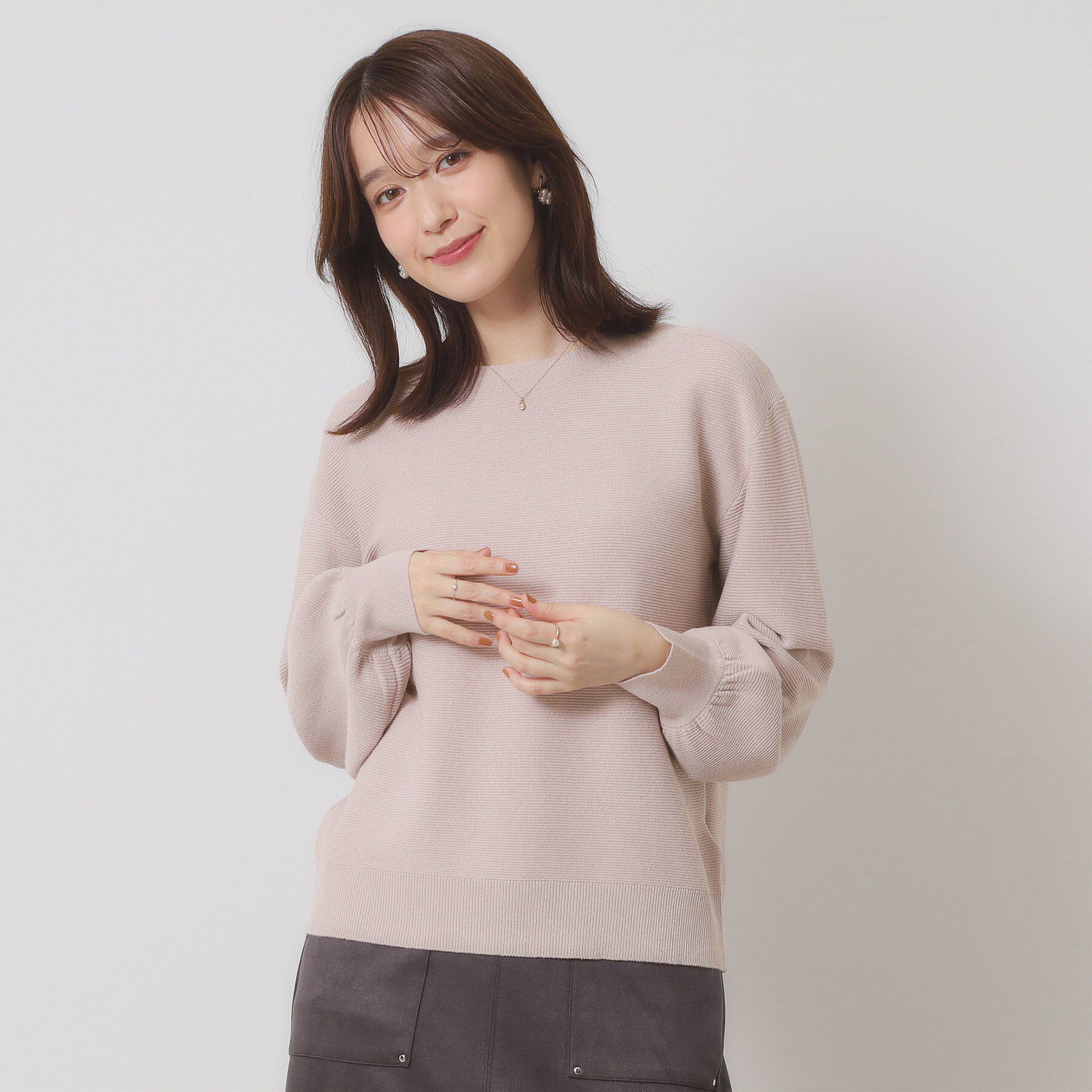 ITS&rsquo;DEMO「【手洗い可】ラメガーターニット」|ニット・セーター|ライトピンク(070