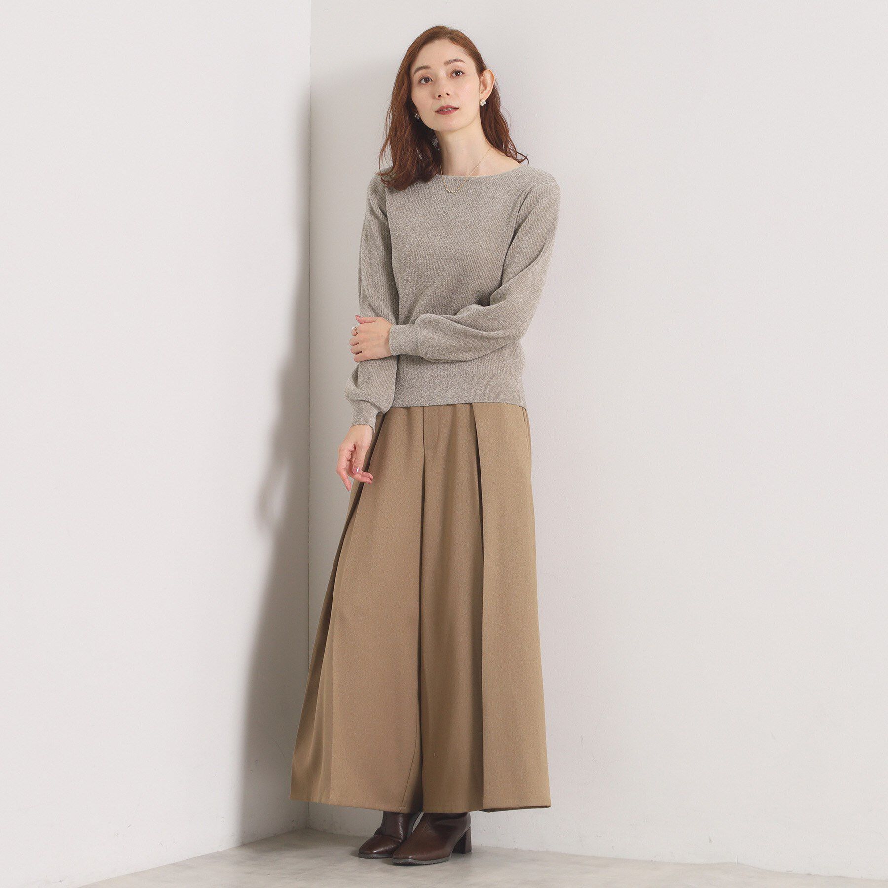 ITS&rsquo;DEMO「【毛玉防止／洗濯機OK】ボートネックモールニット」|ニット・セーター|