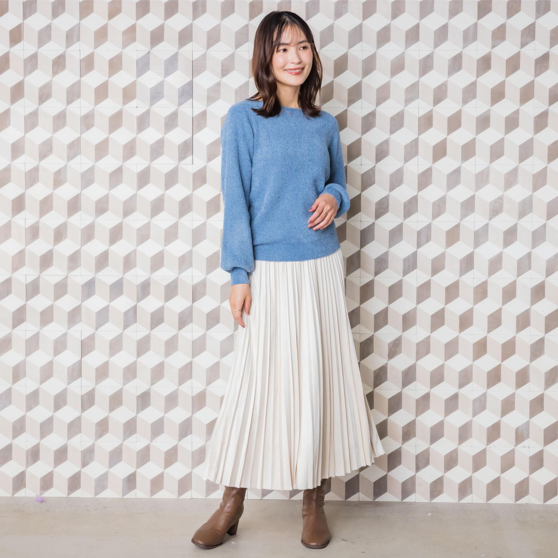 ITS&rsquo;DEMO「【毛玉防止／洗濯機OK】ボートネックモールニット」|ニット・セーター|