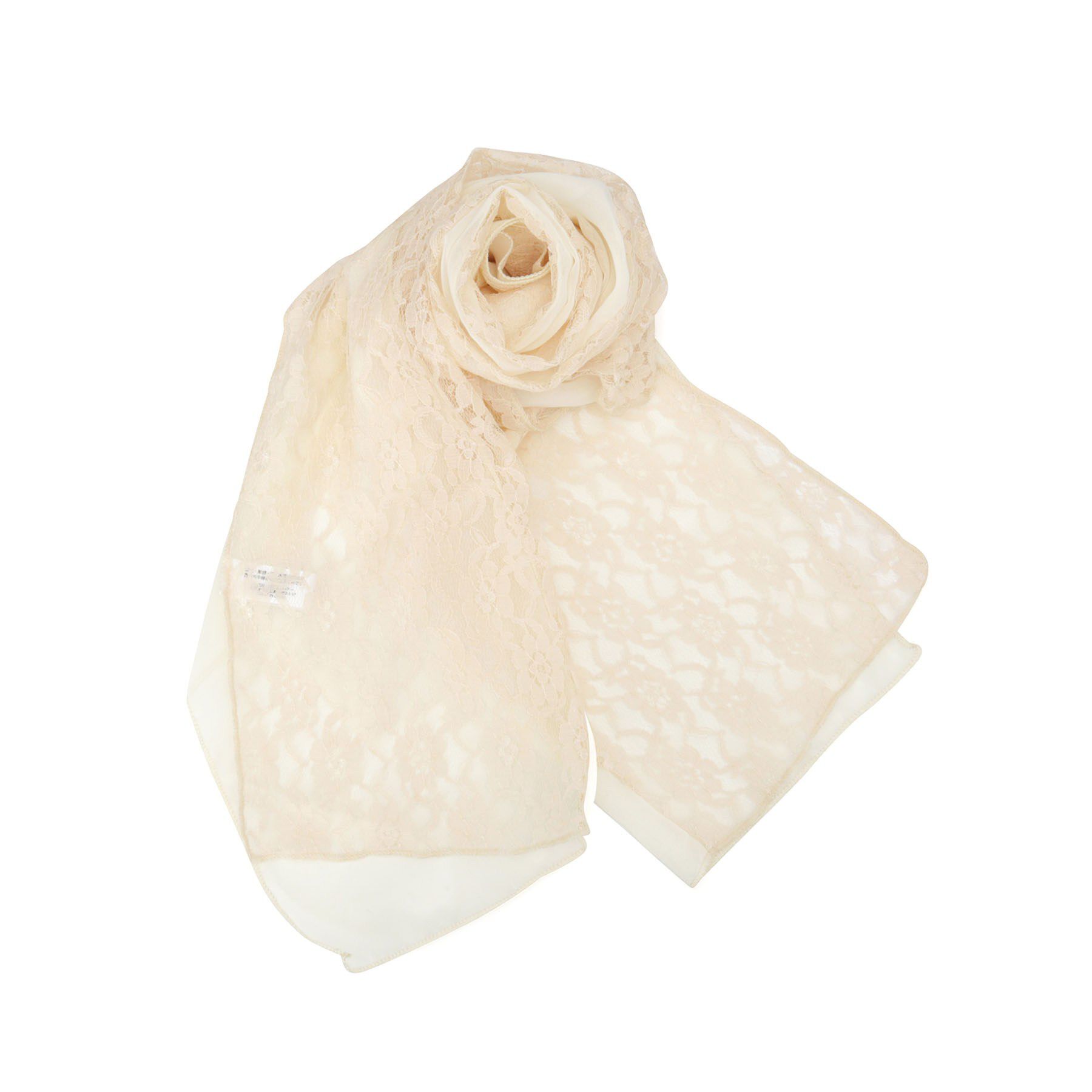 ITS&rsquo;DEMO「【手洗い可】レースシフォンストール」|ストール|アイボリー(004)