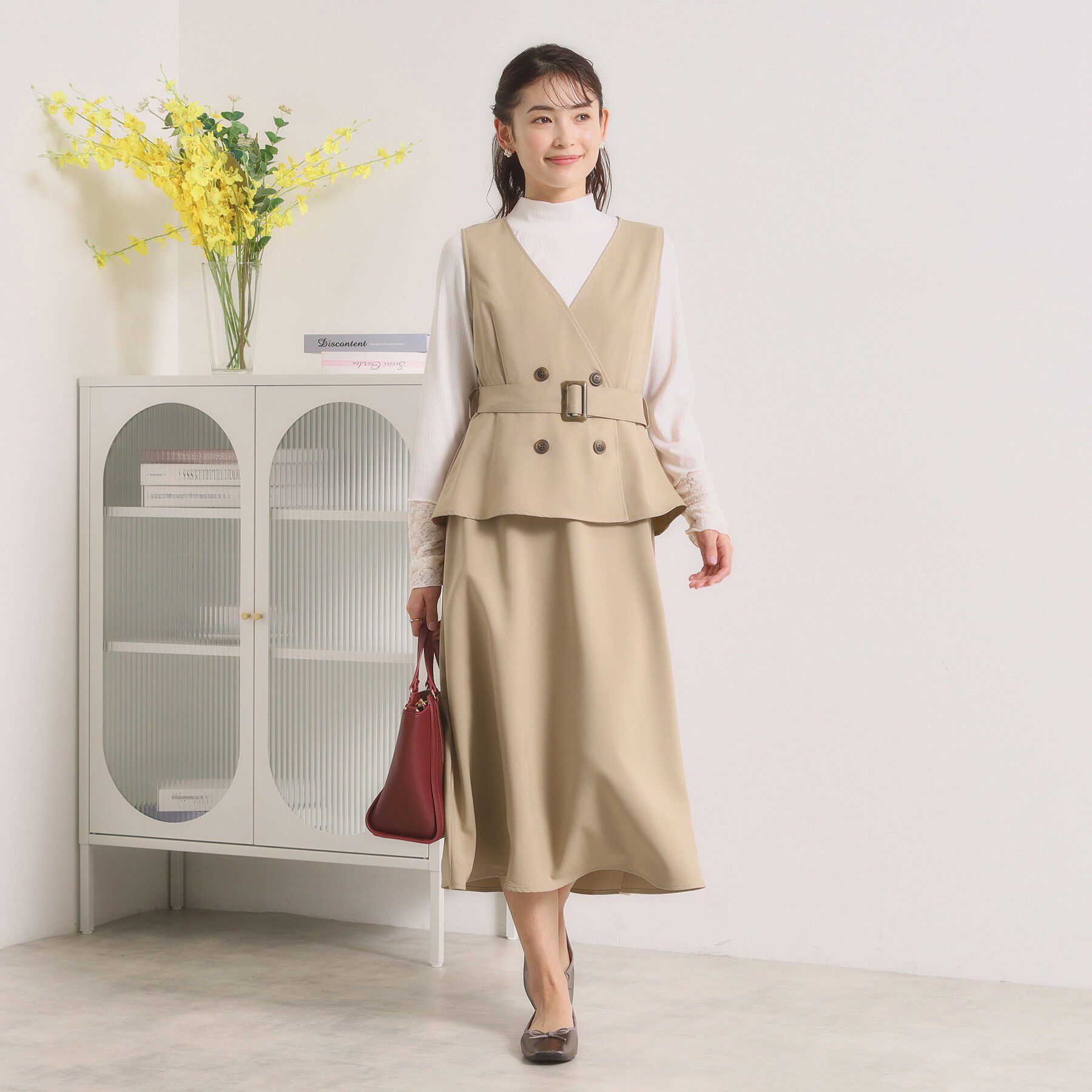 ITS&rsquo;DEMO「【手洗い可】トレンチ風ジャンスカ」|ワンピース|