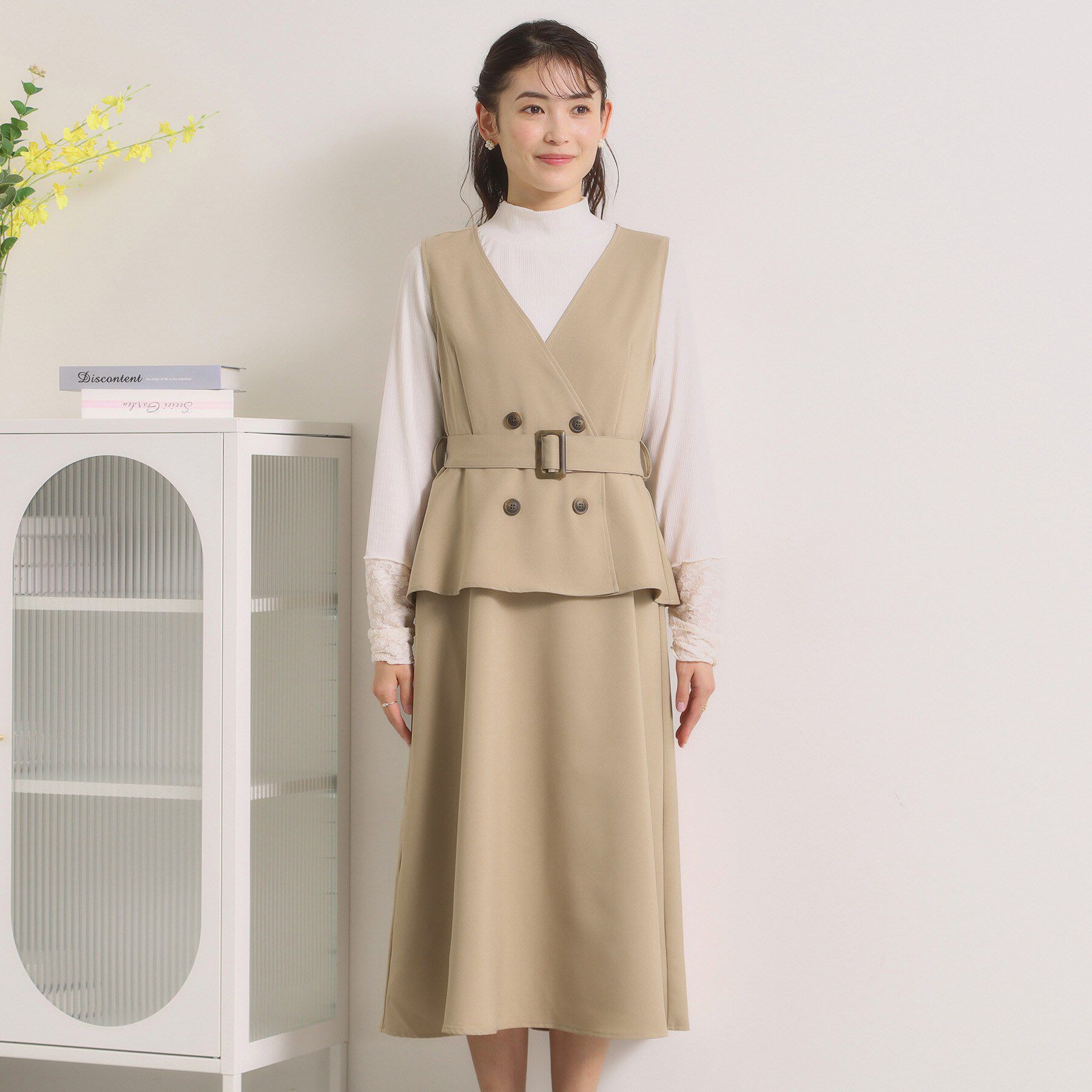 ITS&rsquo;DEMO「【手洗い可】トレンチ風ジャンスカ」|ワンピース|