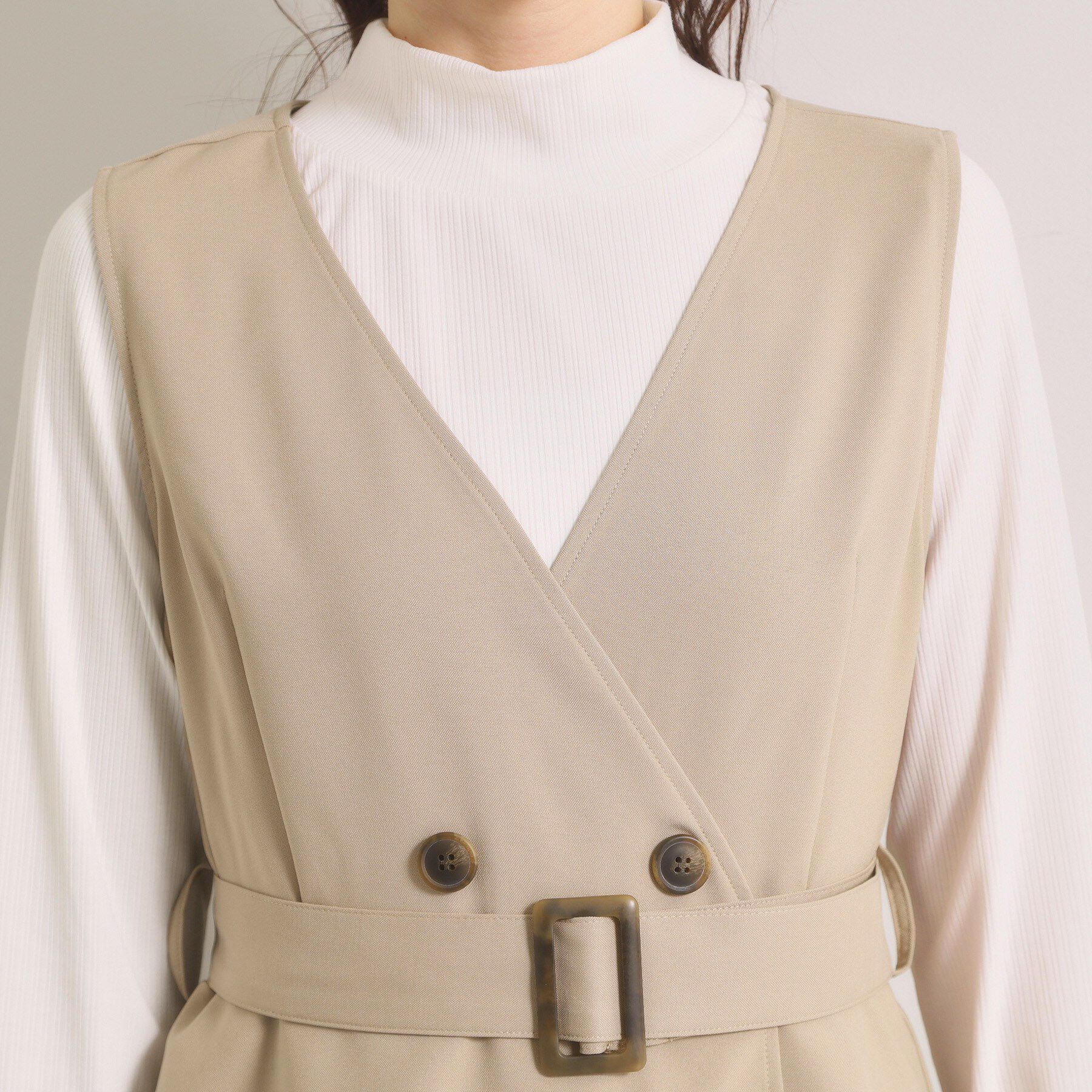 ITS&rsquo;DEMO「【手洗い可】トレンチ風ジャンスカ」|ワンピース|