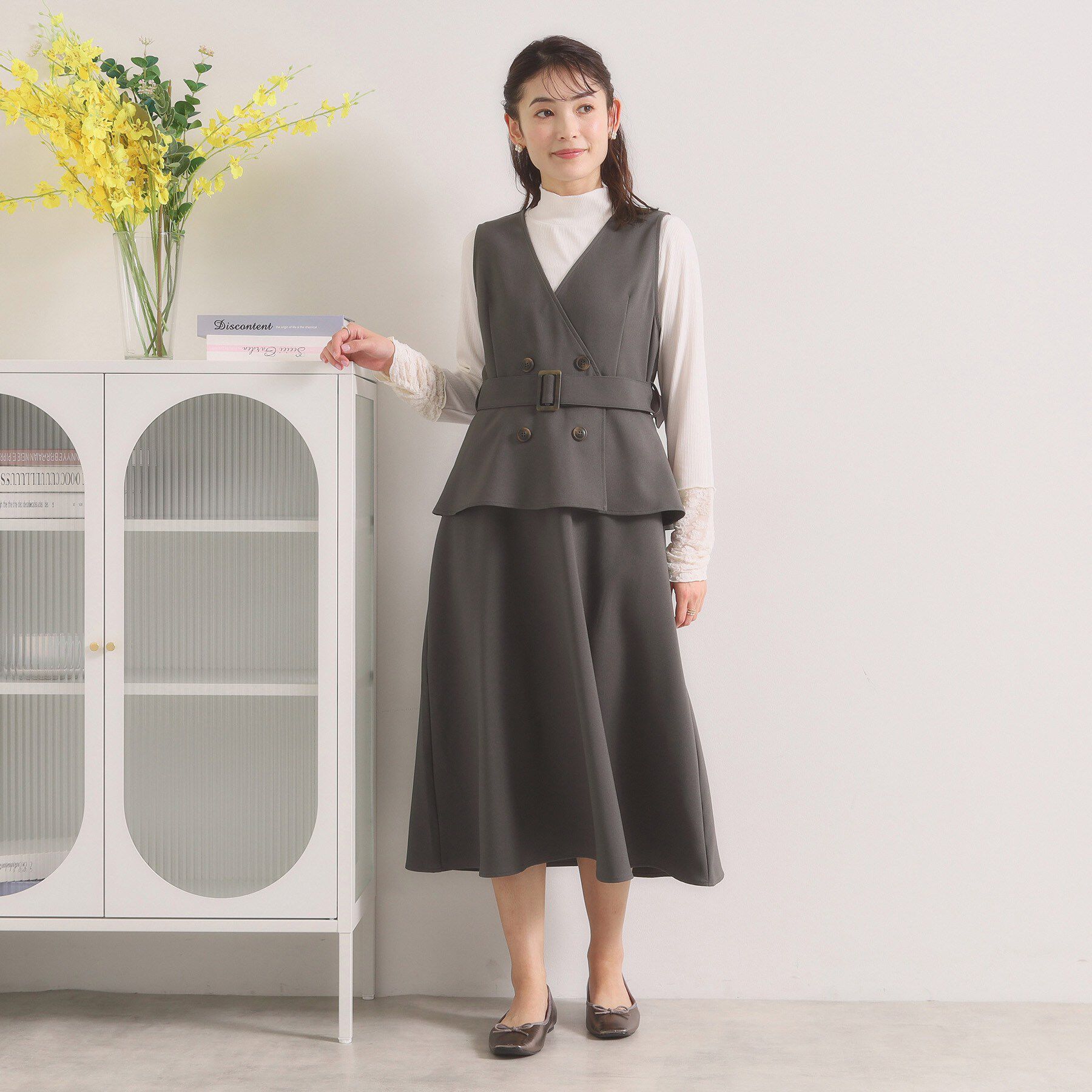 ITS&rsquo;DEMO「【手洗い可】トレンチ風ジャンスカ」|ワンピース|