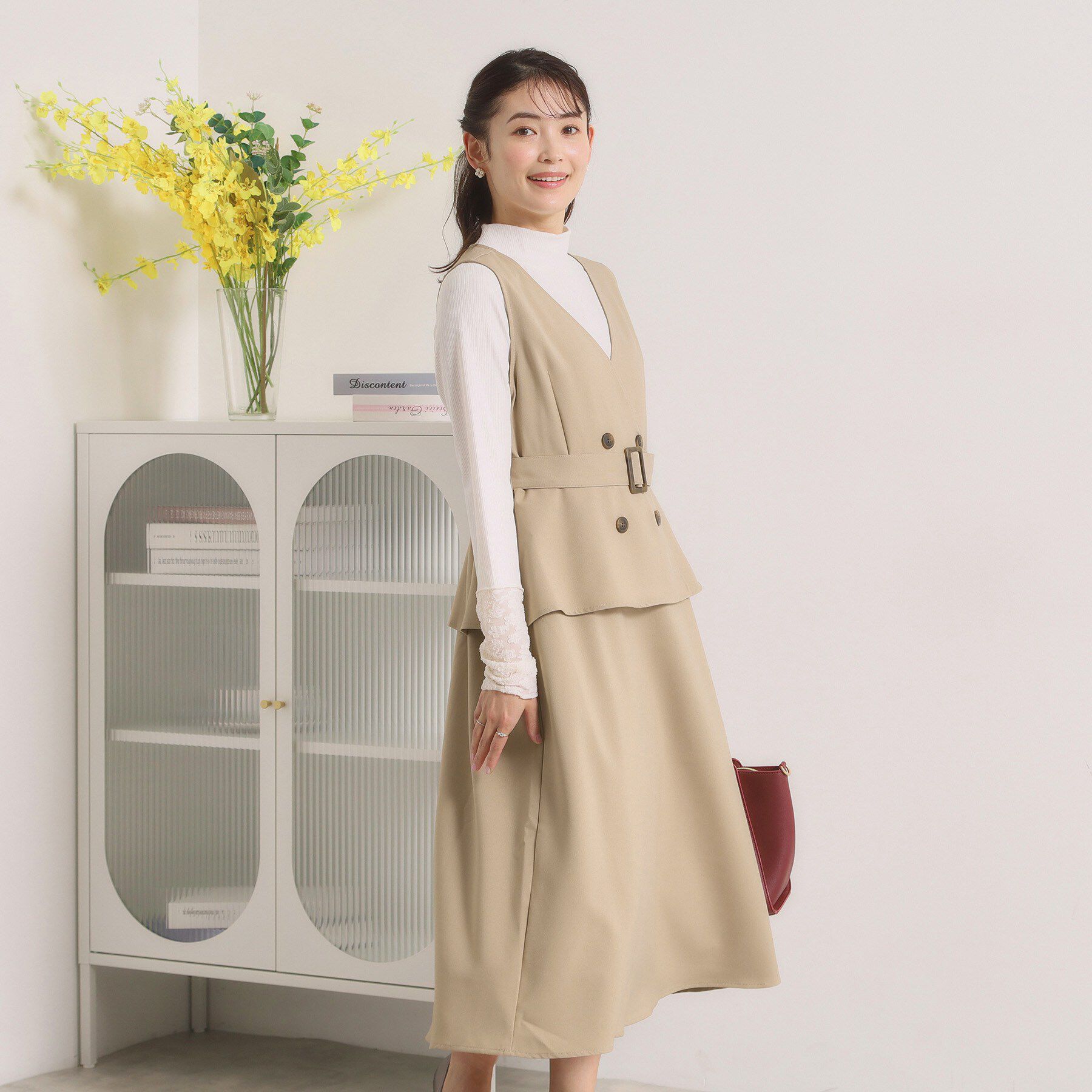 ITS&rsquo;DEMO「【手洗い可】トレンチ風ジャンスカ」|ワンピース|ベージュ(052)