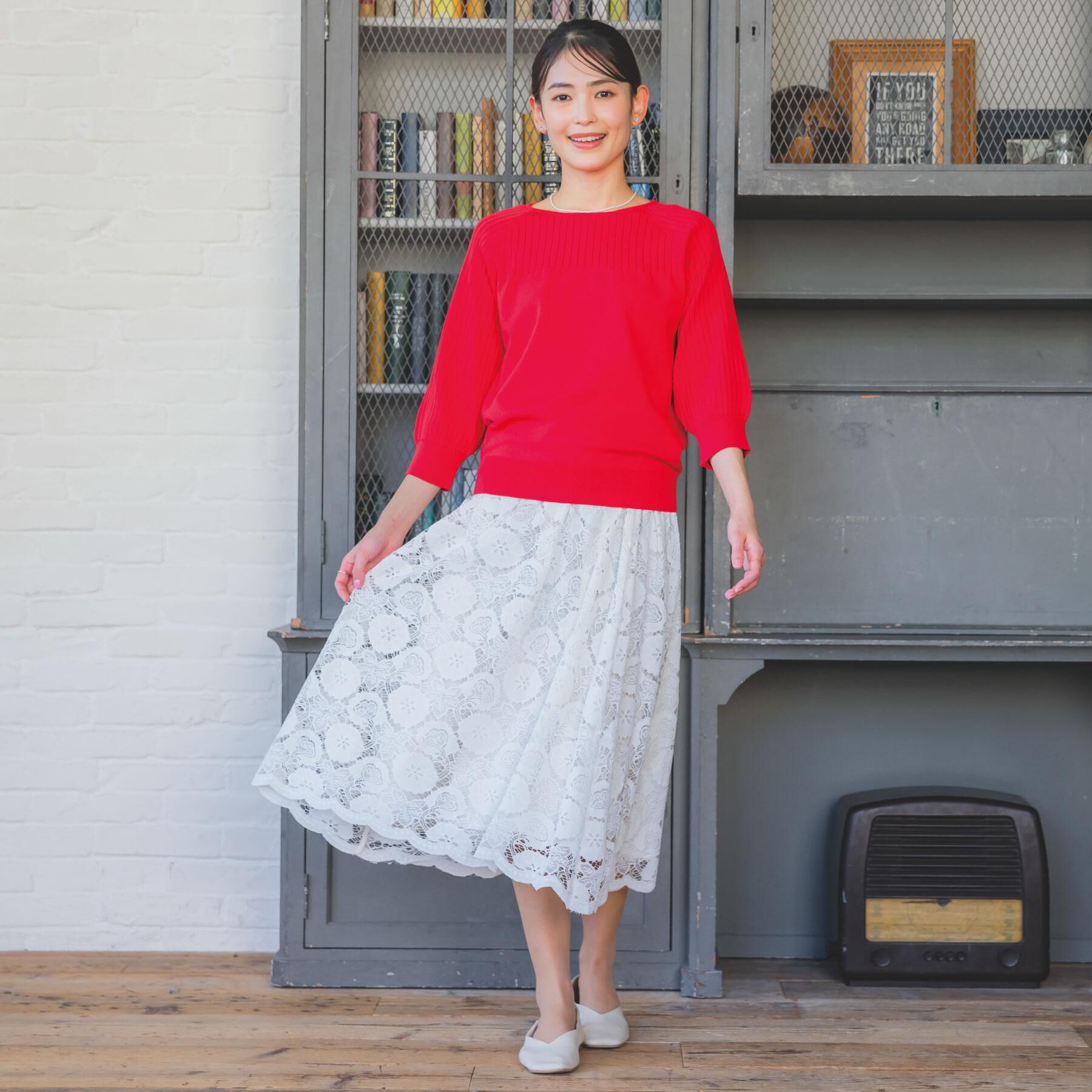 ITS&rsquo;DEMO「【縮みに強い／毛玉防止／洗濯機OK】タフニット リブ切替ニットプルオーバー」|ニット・セーター|