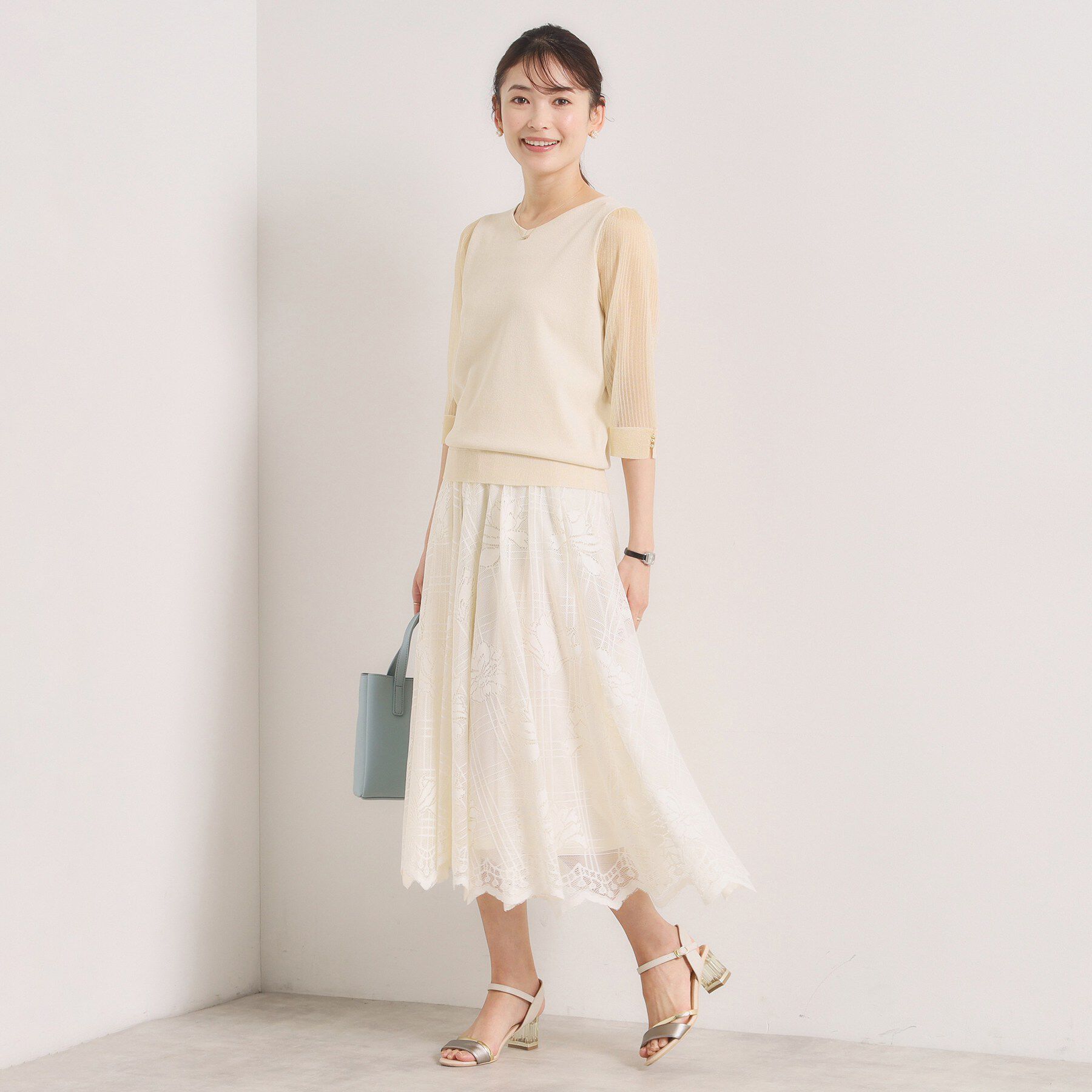 ITS&rsquo;DEMO「【手洗い可】袖シアーニット」|ニット・セーター|