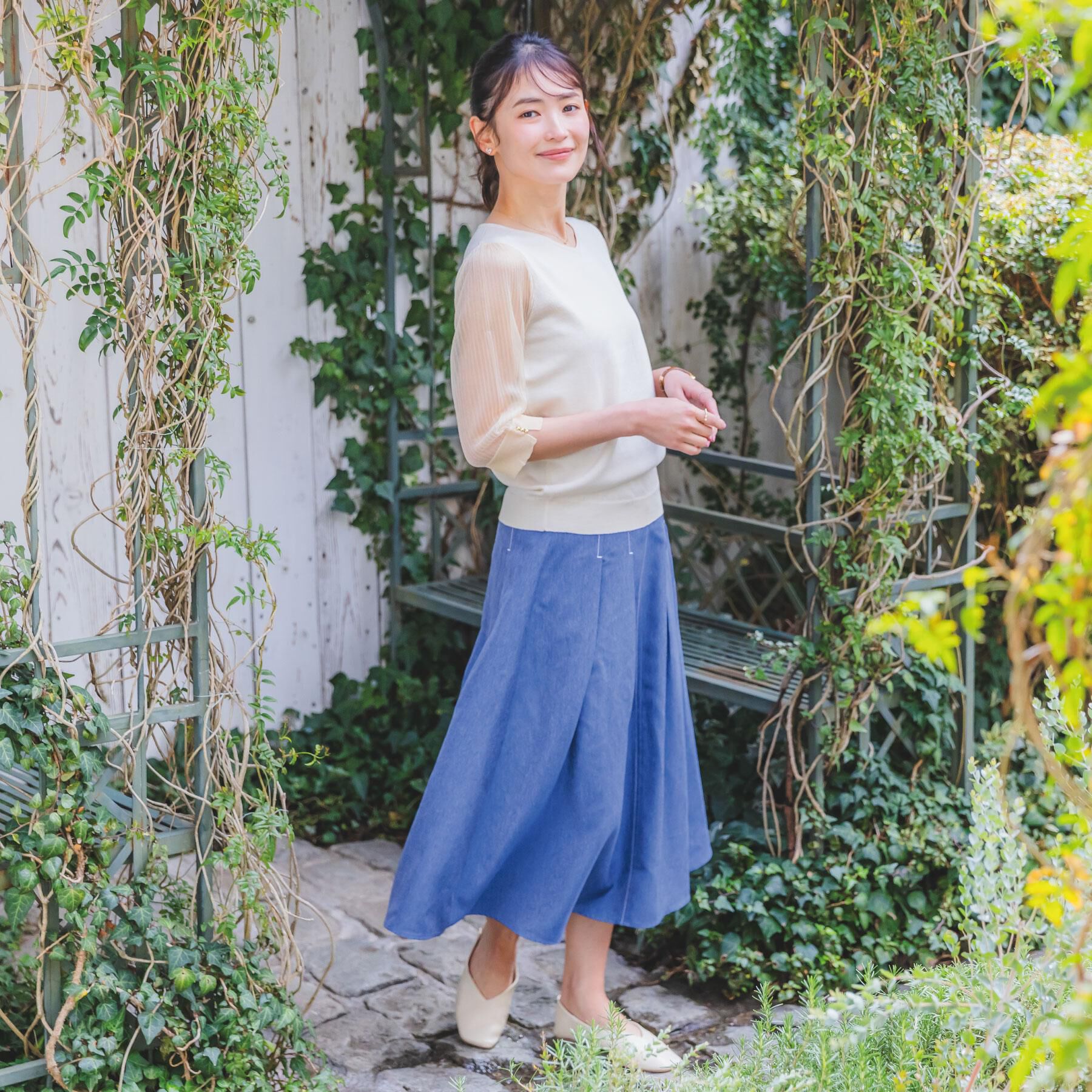 ITS&rsquo;DEMO「【手洗い可】袖シアーニット」|ニット・セーター|