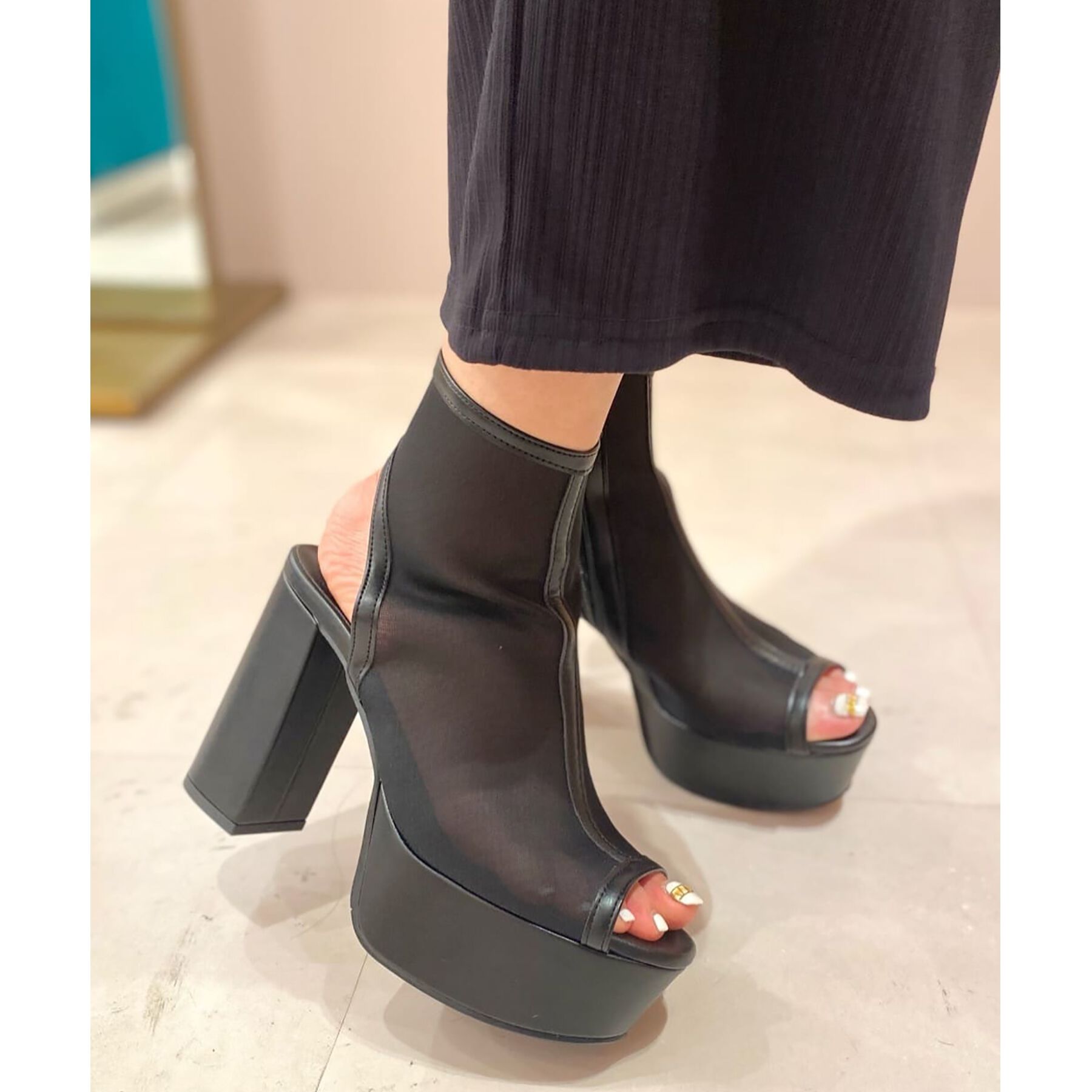 ESPERANZA「厚底ラク盛りブーツヒールサンダル」|ショートブーツ|