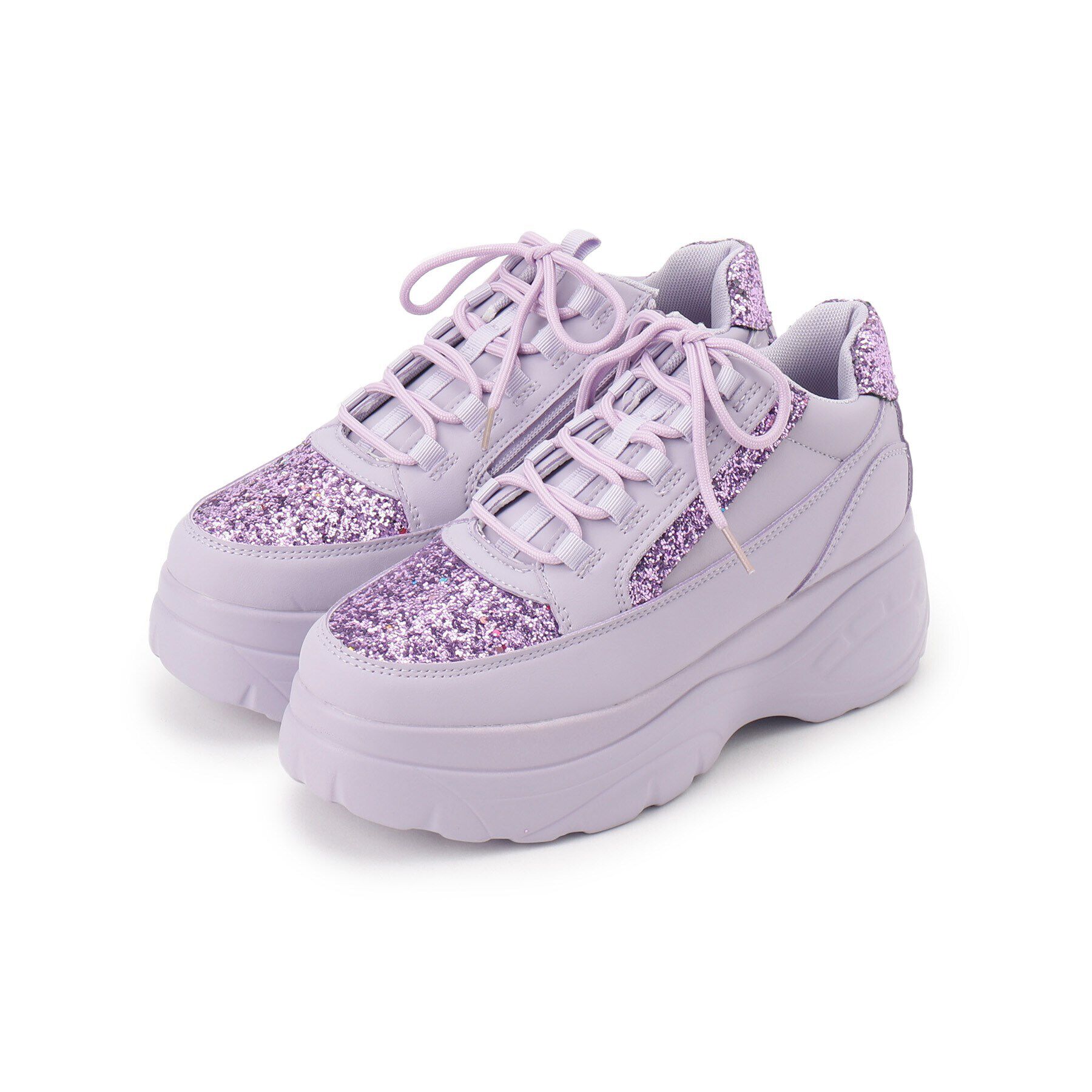 csT&P「ファスナー付グリッター厚底スニーカー」|スニーカー|