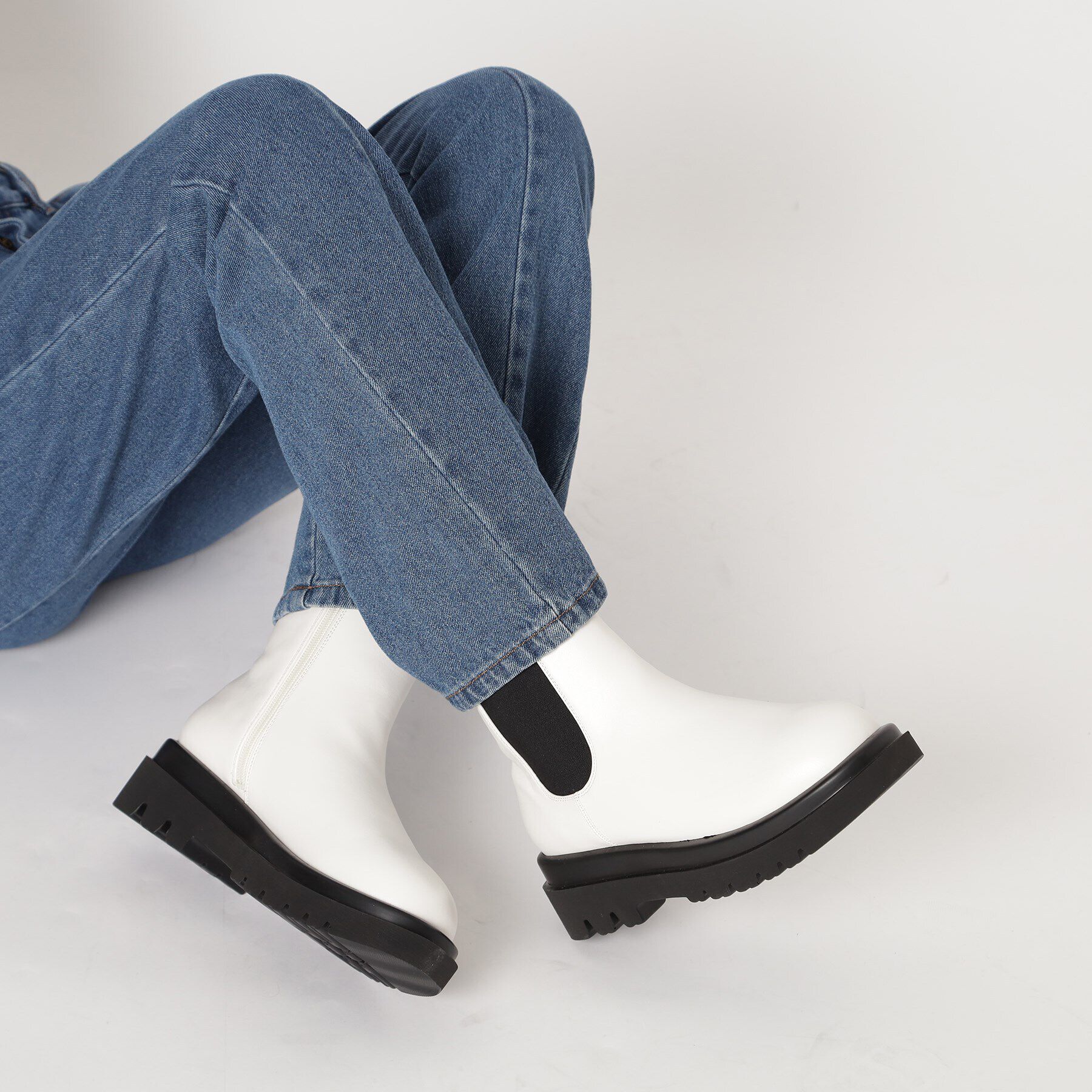 ESPERANZA「トラックソールサイドゴアショートブーツ【ESPERANZA_blanca】」|ショートブーツ|