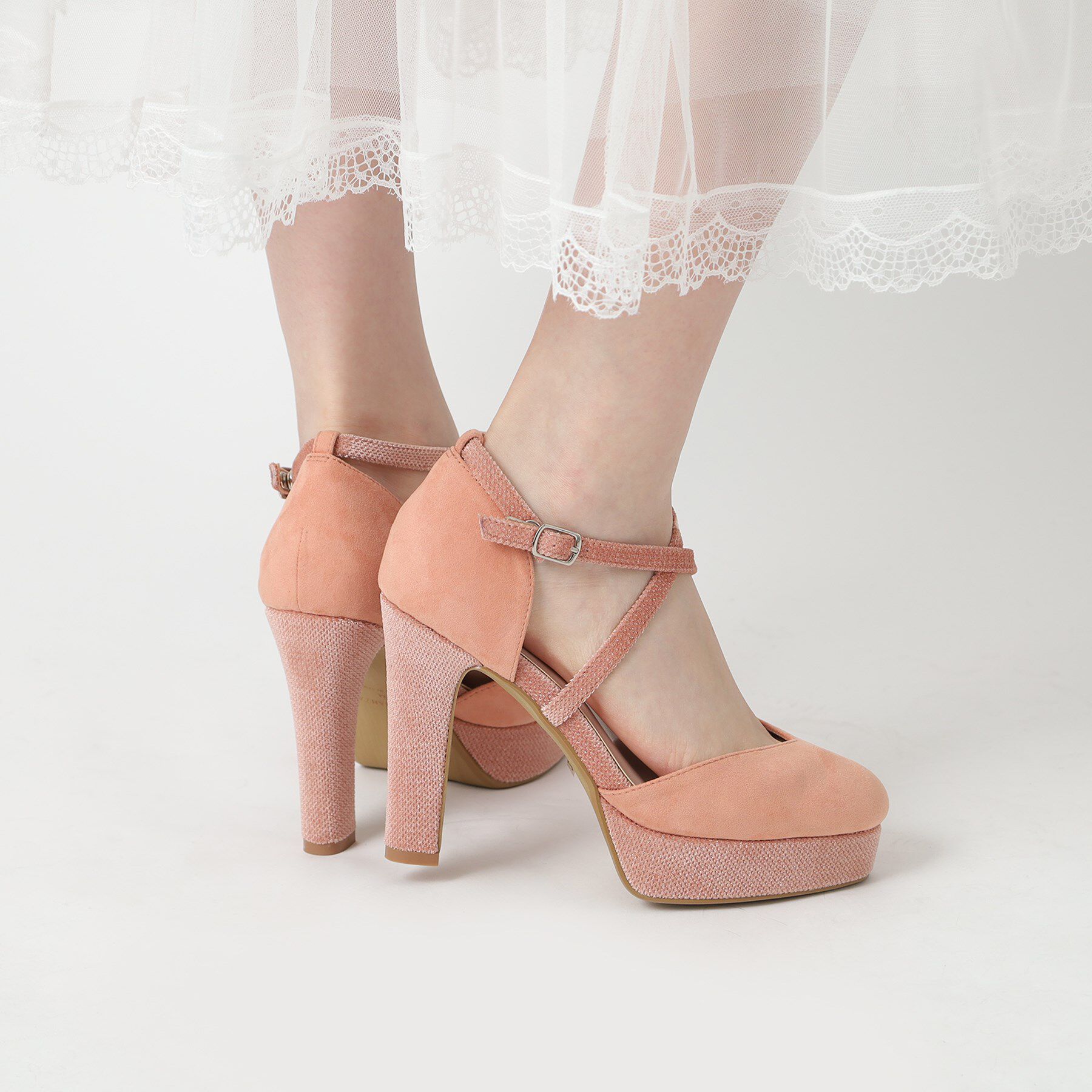 ESPERANZA「クロスストラップハイヒールセパレートパンプス」|パンプス|