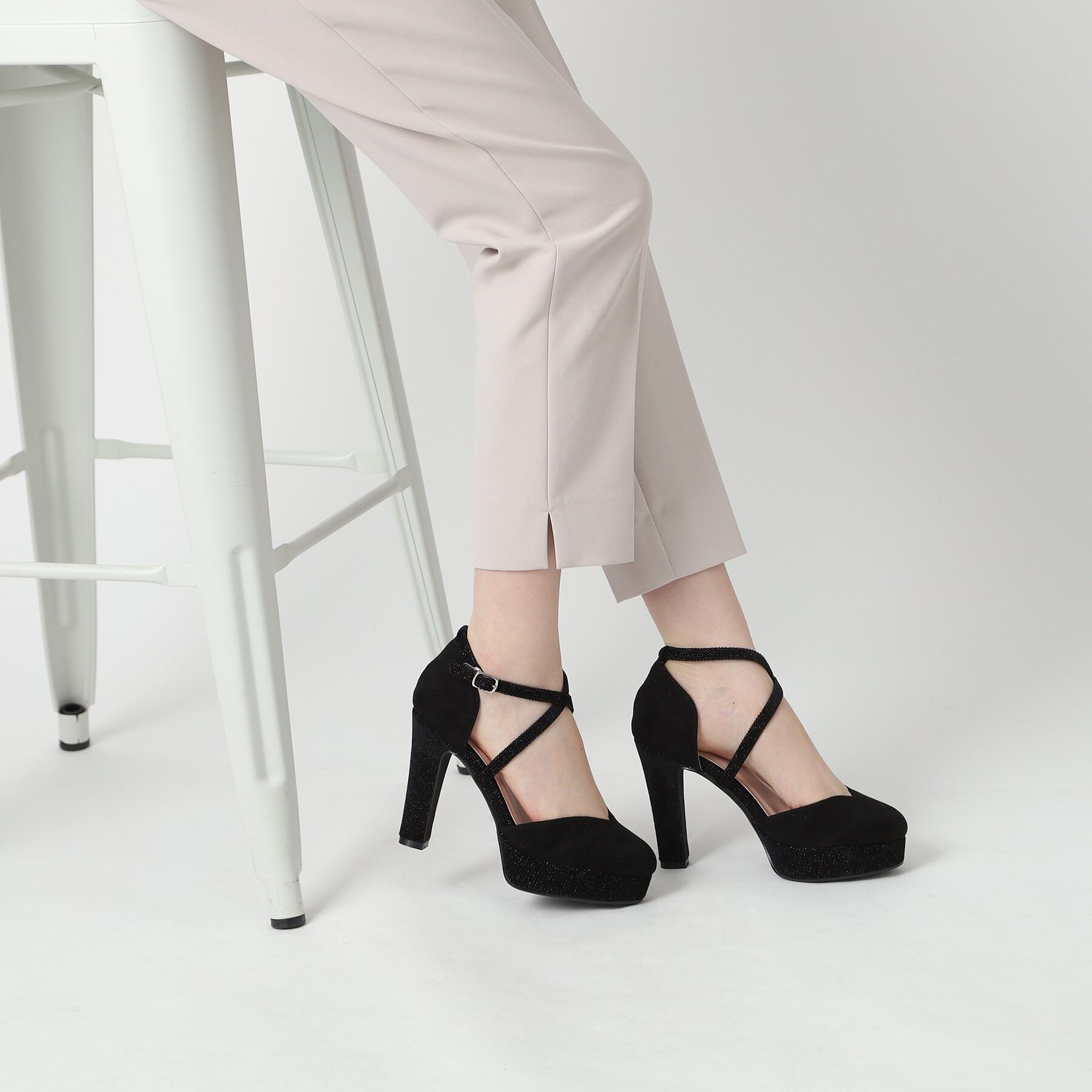 ESPERANZA「クロスストラップハイヒールセパレートパンプス」|パンプス|