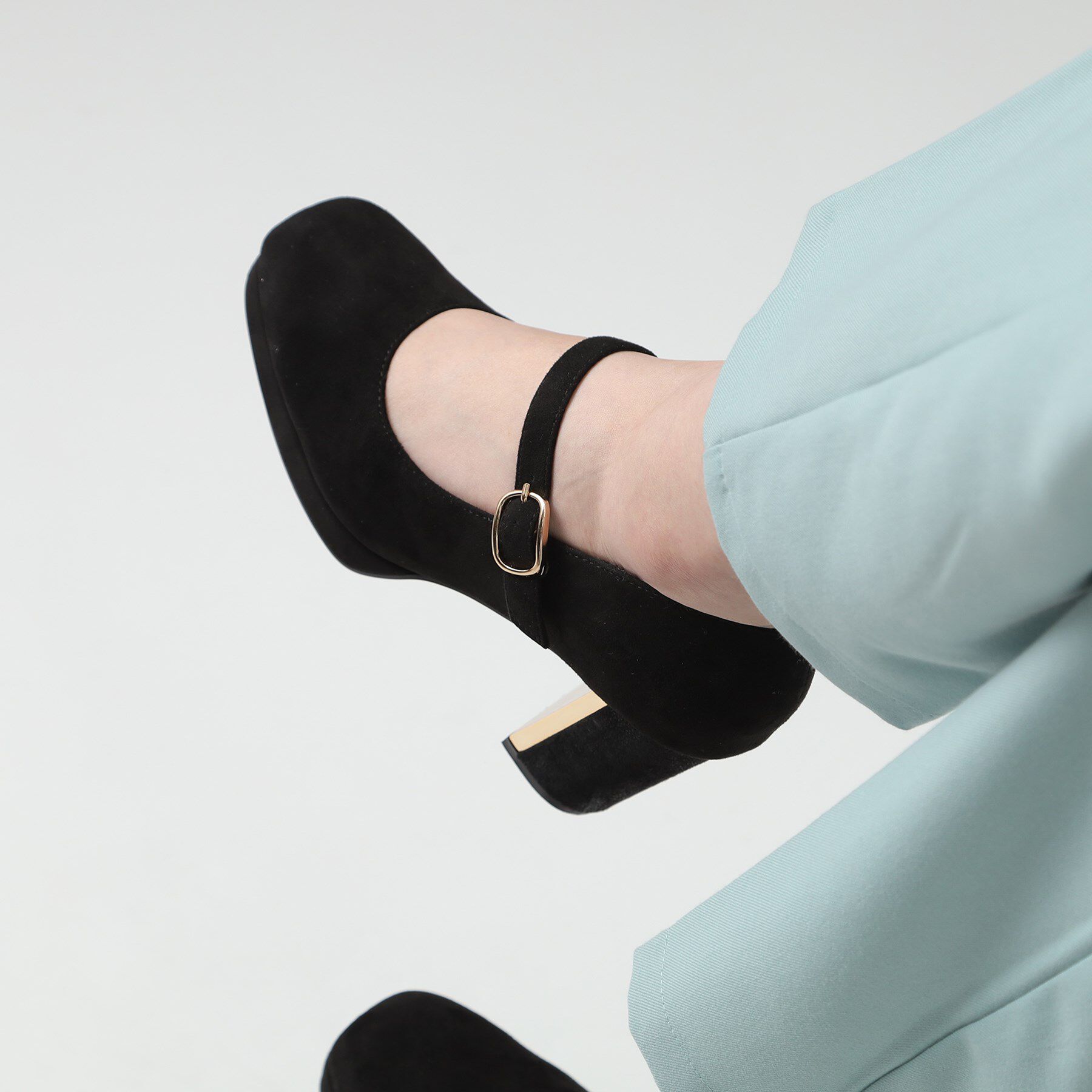 ESPERANZA「メッキプレートヒールストラップパンプス」|パンプス|