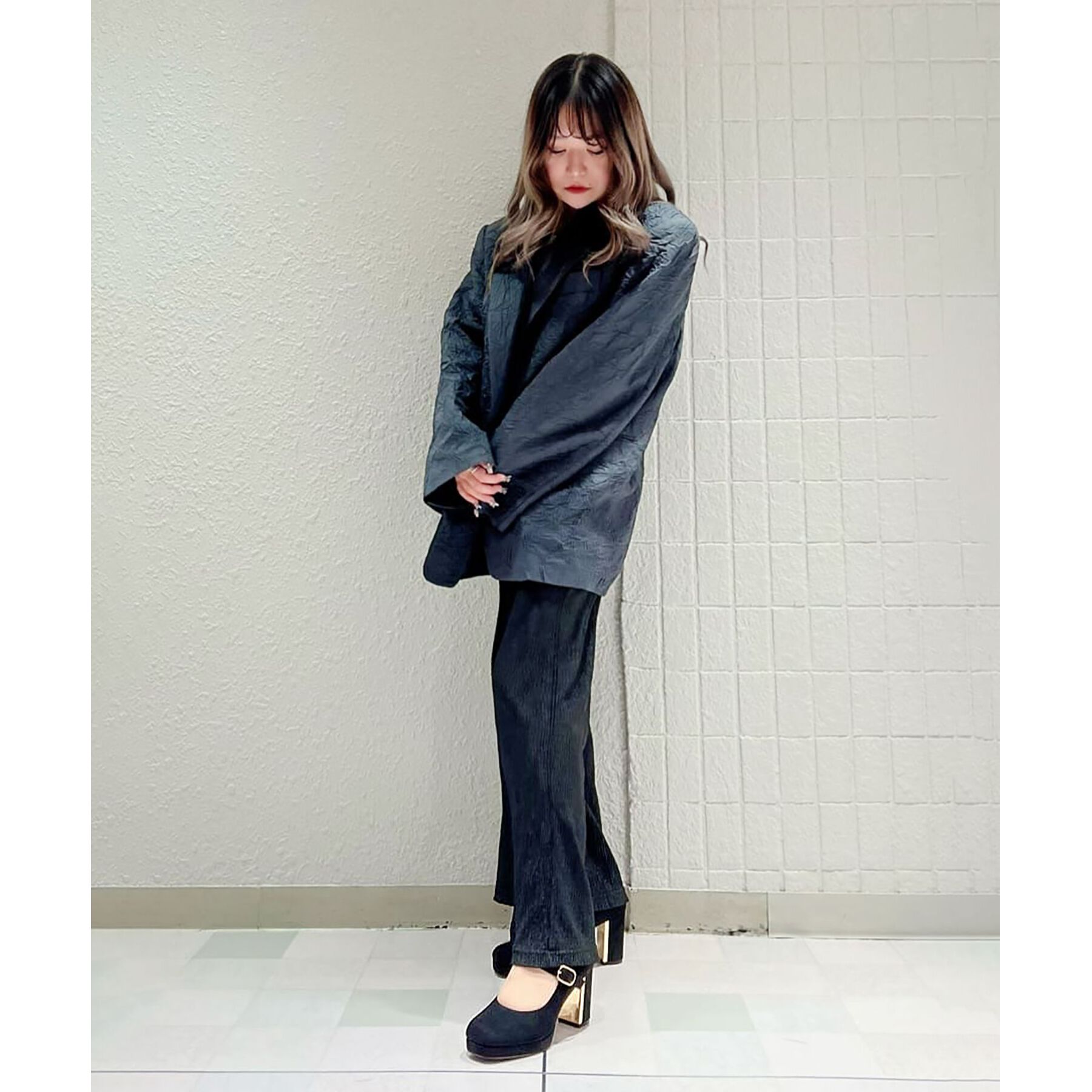 ESPERANZA「メッキプレートヒールストラップパンプス」|パンプス|